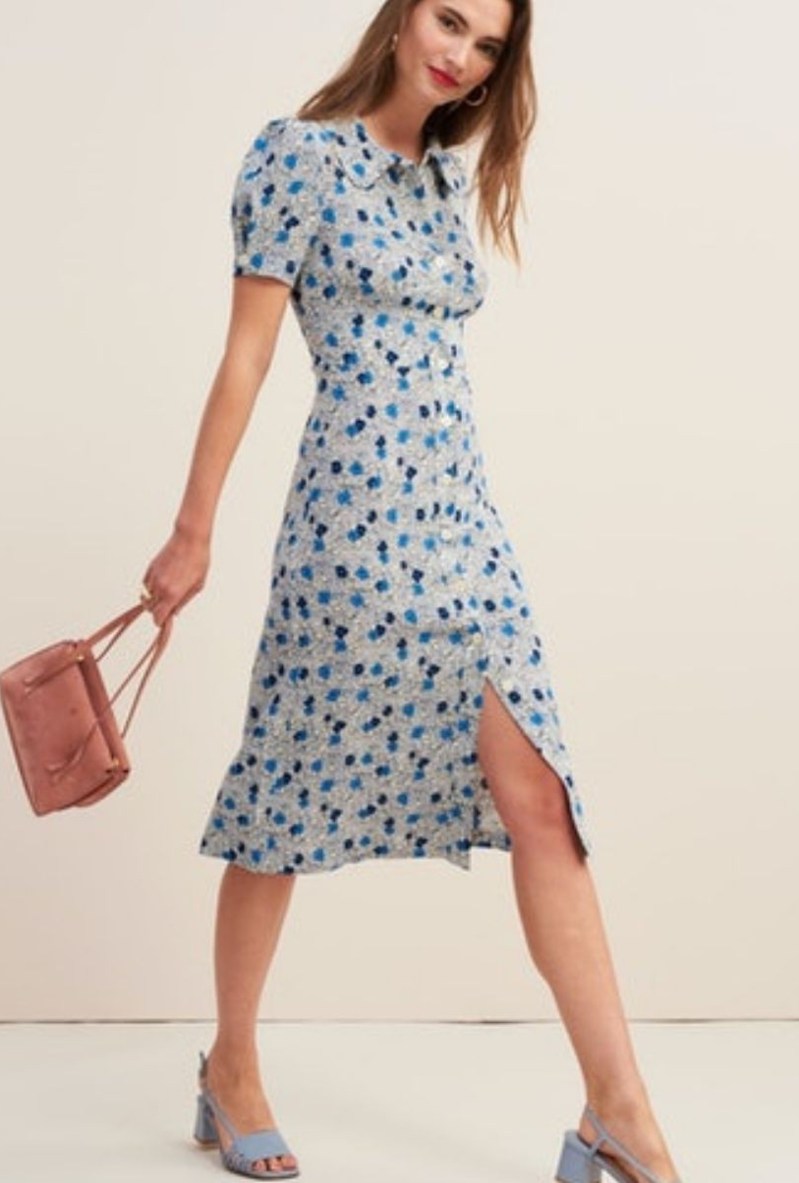 Robe Paloma Pois Fleurette Navy-Exclusivité web