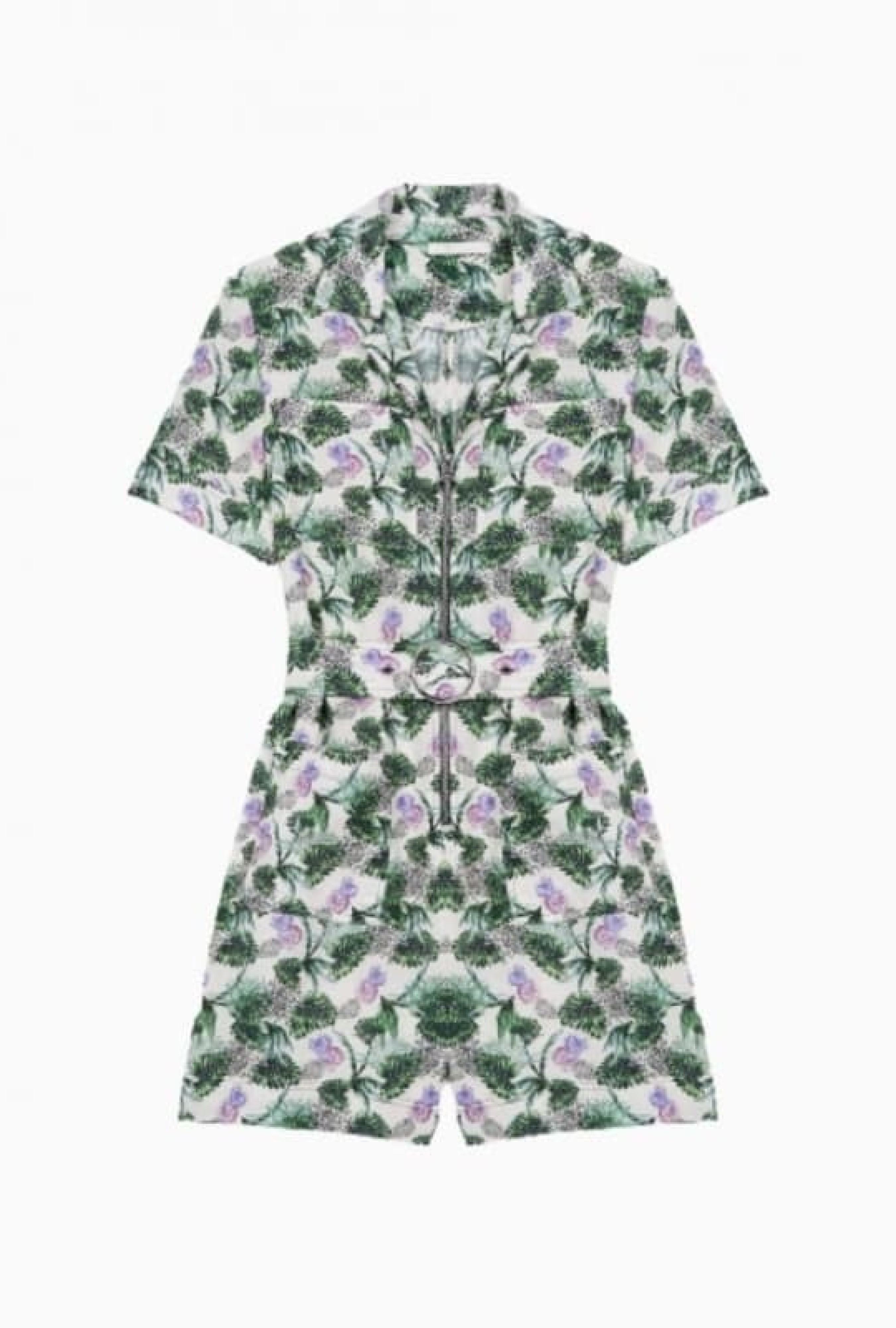 Combishort en lin imprimé