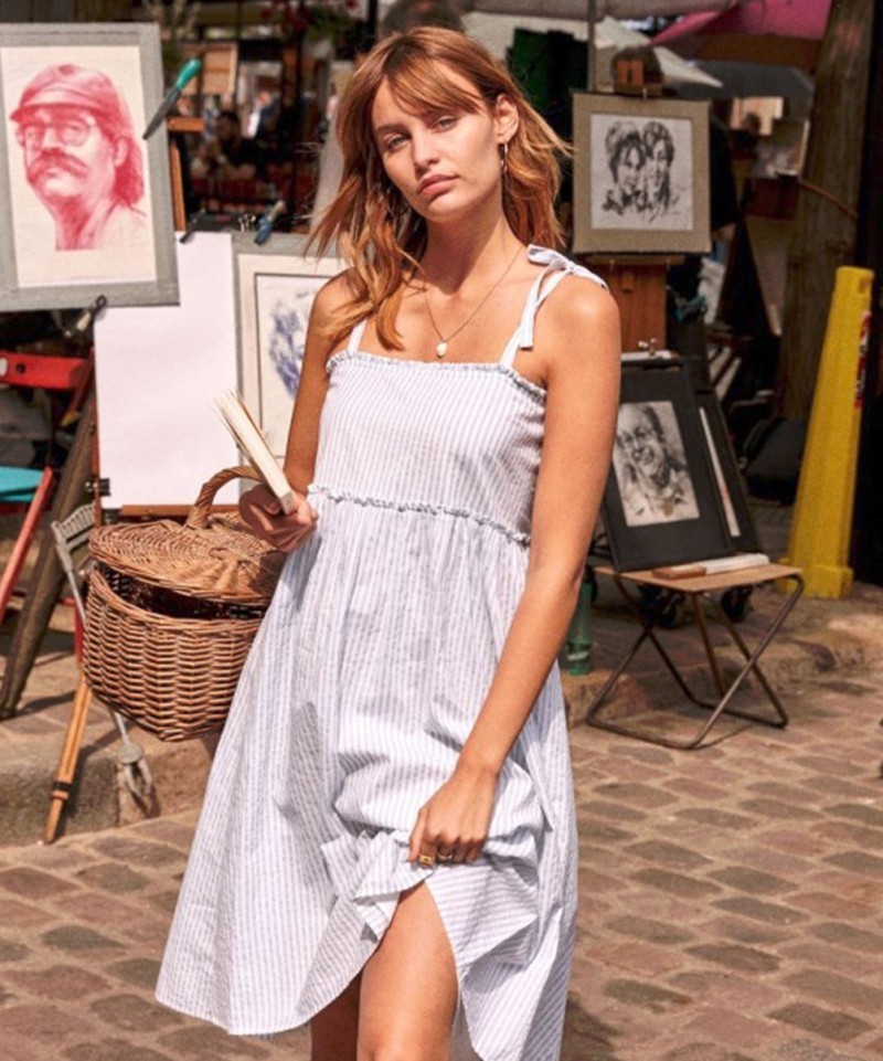 Robe Sezane Juliette vert d'eau-Exclusivité web