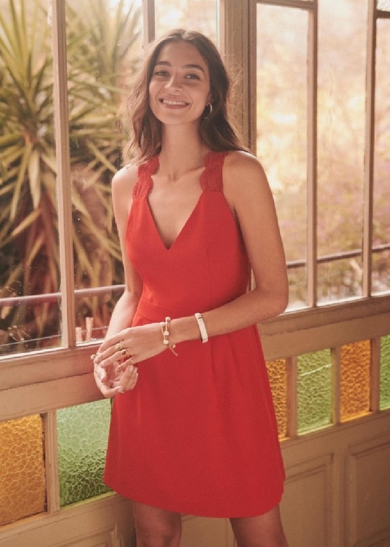 Robe Sezane Ombeline rouge-Exclusivité web