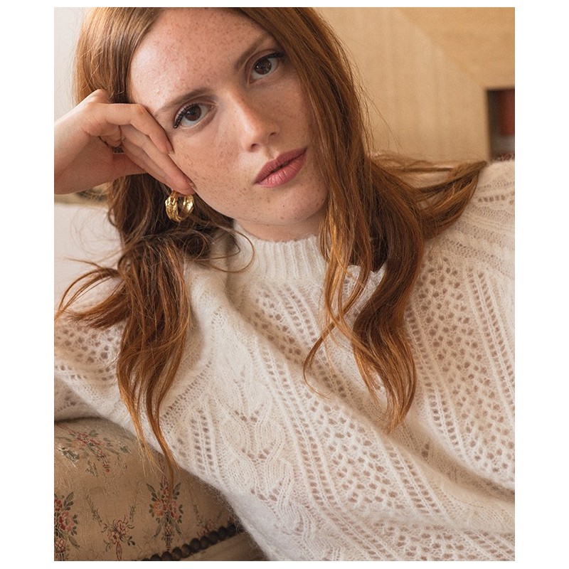 Pull Sezane Scarlett Blanc