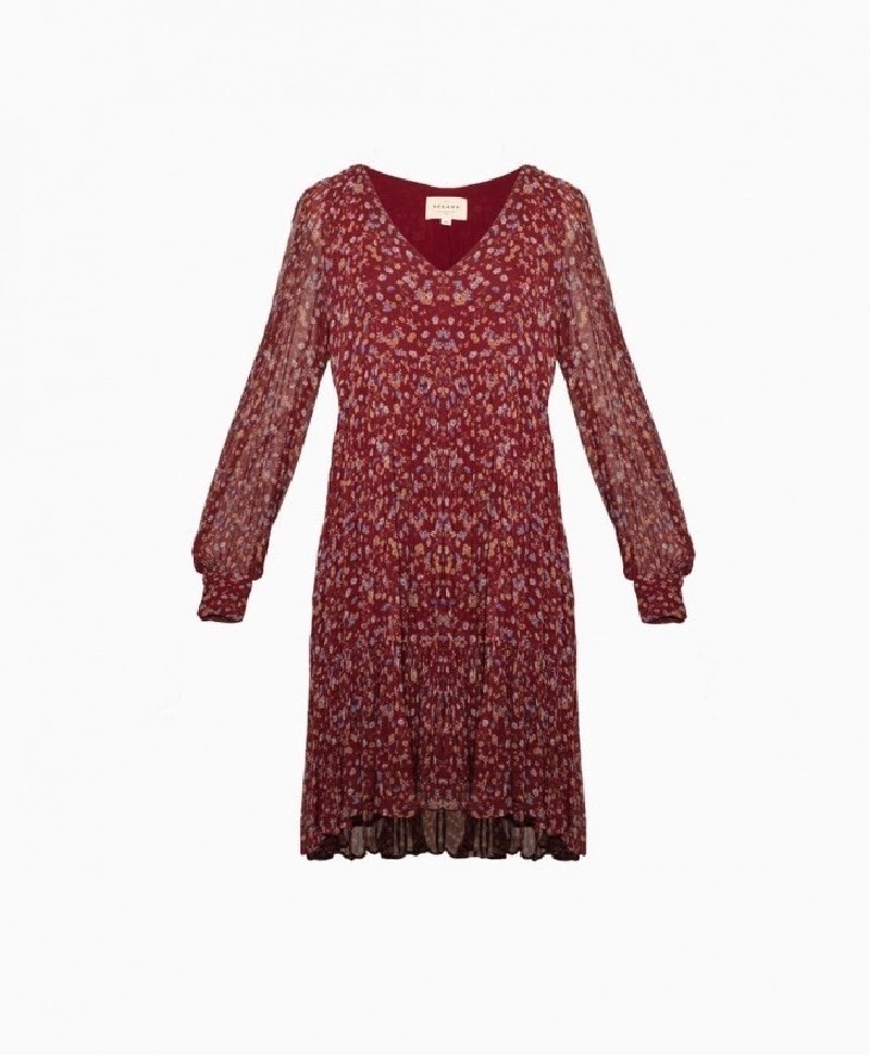 Robe Sezane Aurena Bordeaux-Exclusivité web