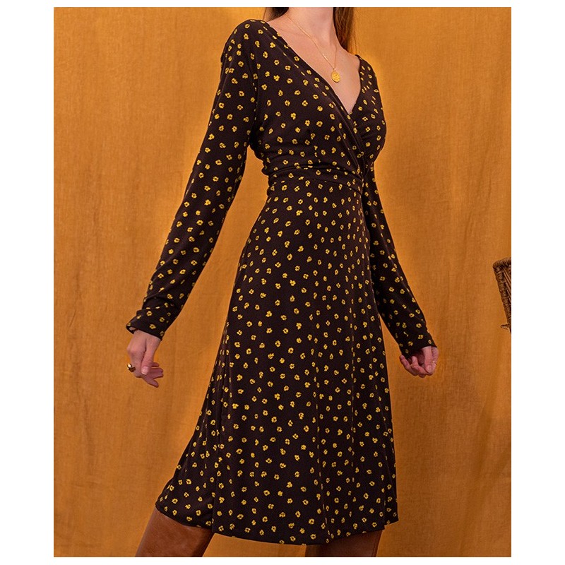 Robe Rachel Zoe Brown Flower-Exclusivité web