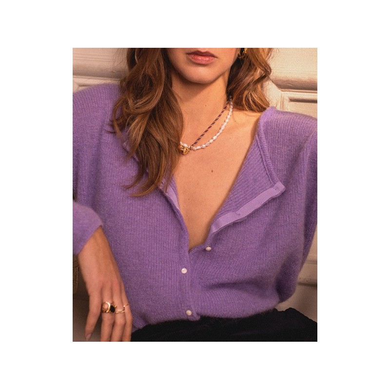 Gilet Sezane Gaspard Lila