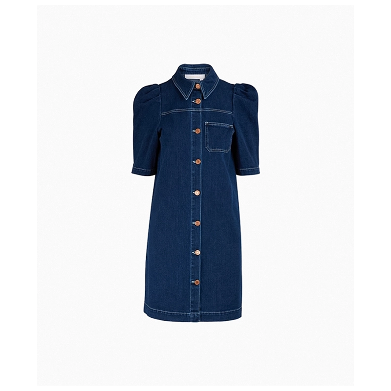Robe See By Chloe Denim Collared-Exclusivité web