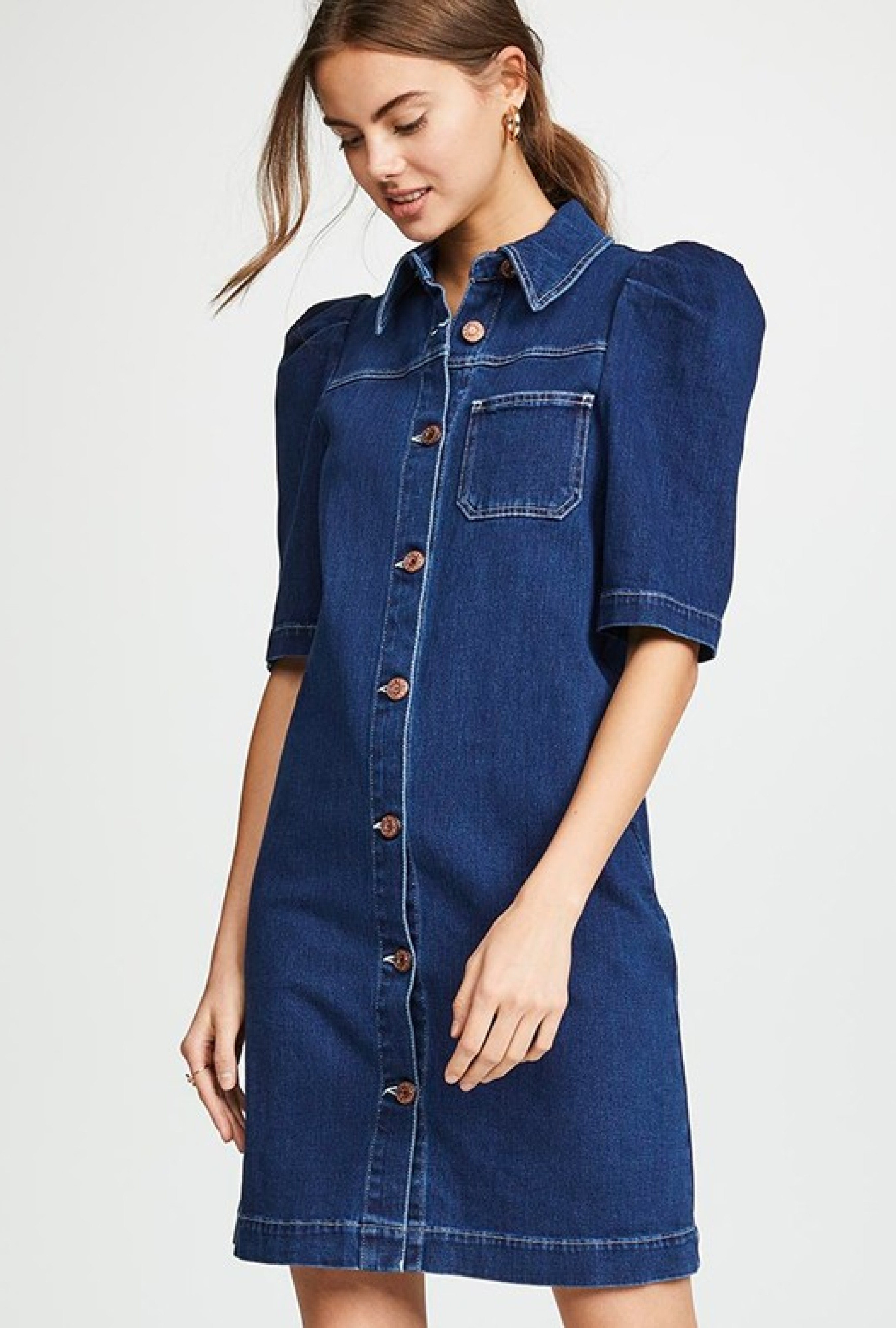 Robe See By Chloe Denim Collared-Exclusivité web