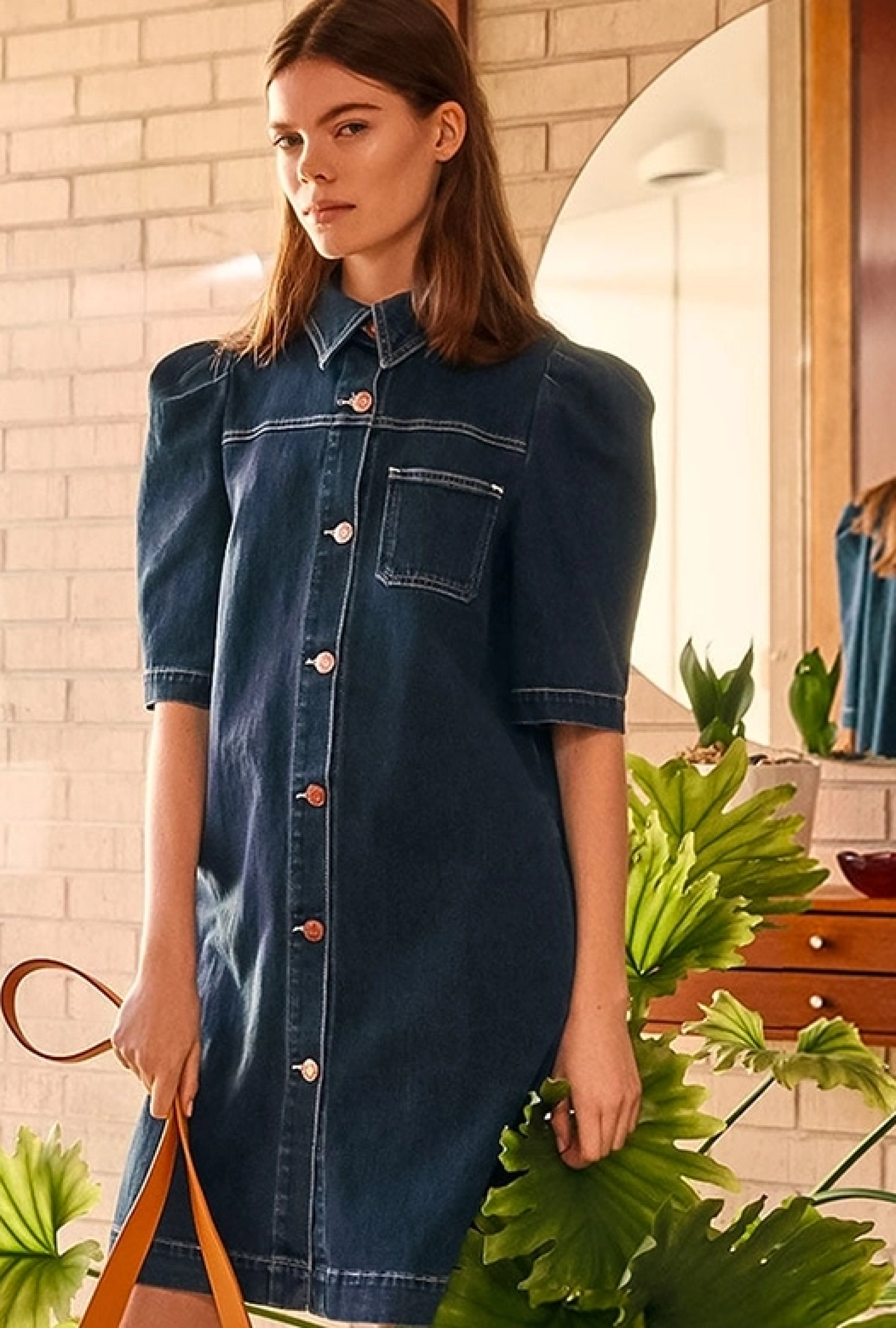 Robe See By Chloe Denim Collared-Exclusivité web