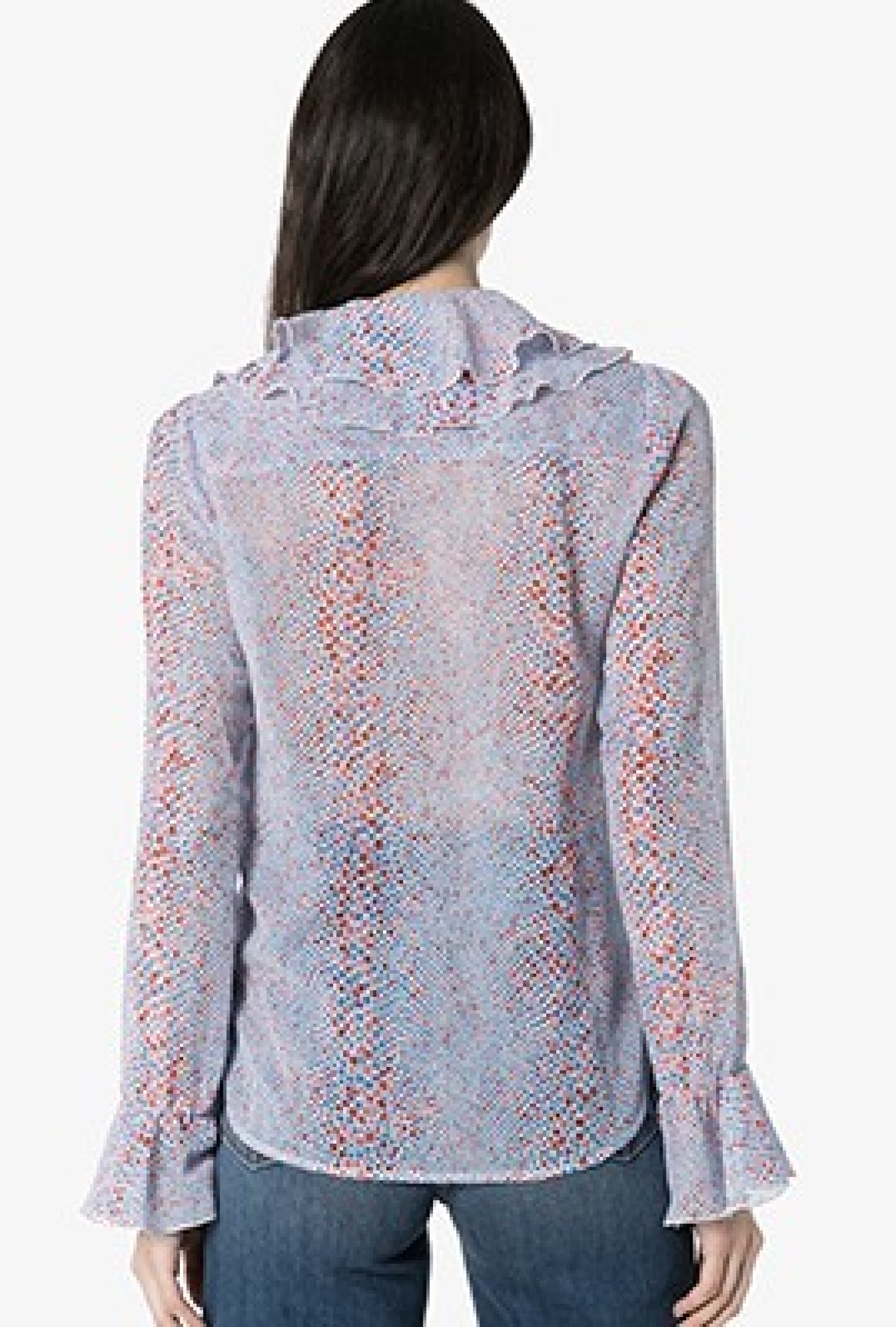 Patterned Ruffled Blouse