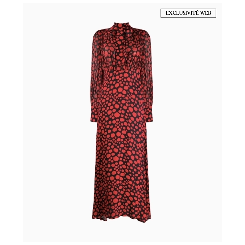 Robe MSGM Black Red Printed-Exclusivité web
