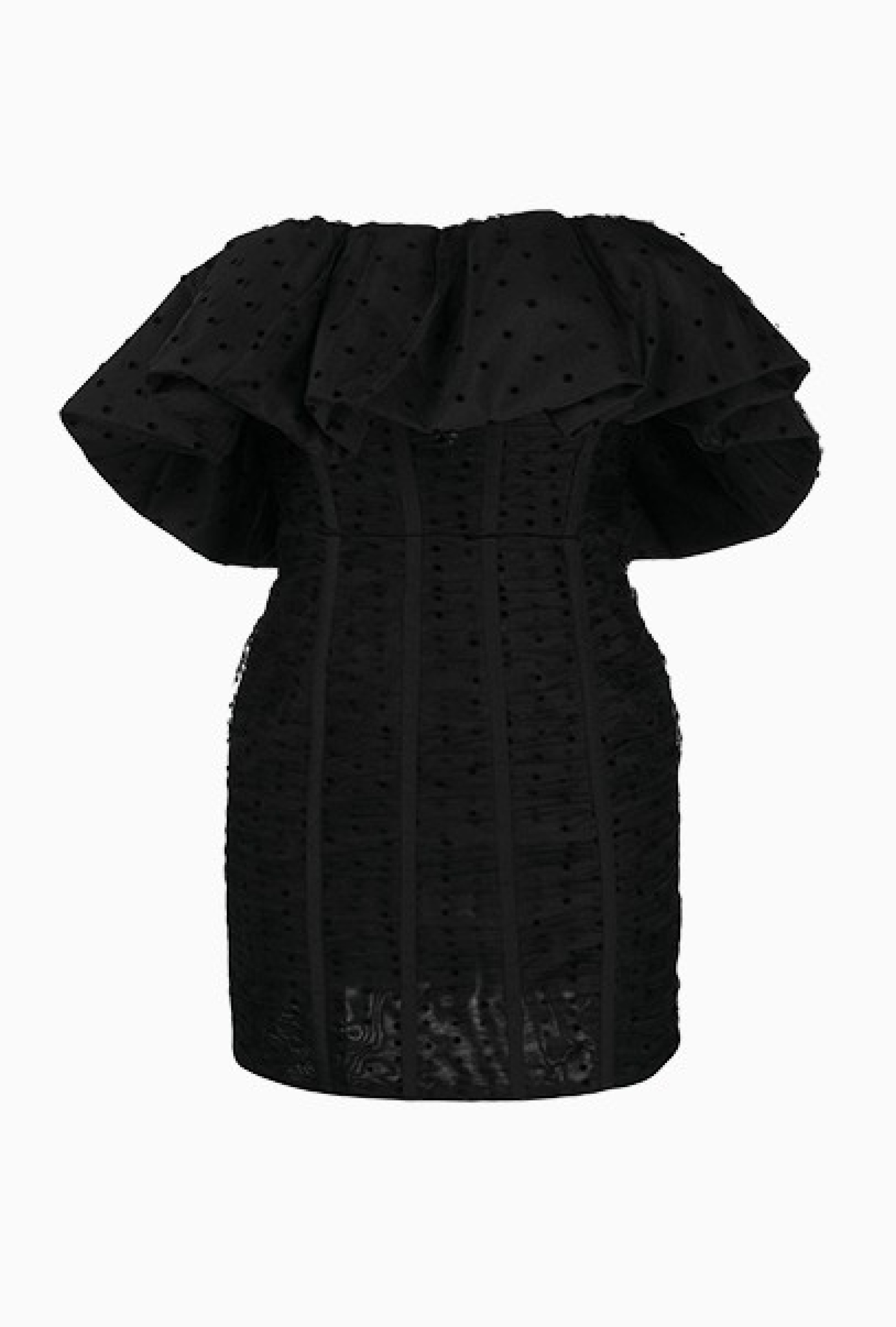 Robe Polka Dot Ruffled Mesh