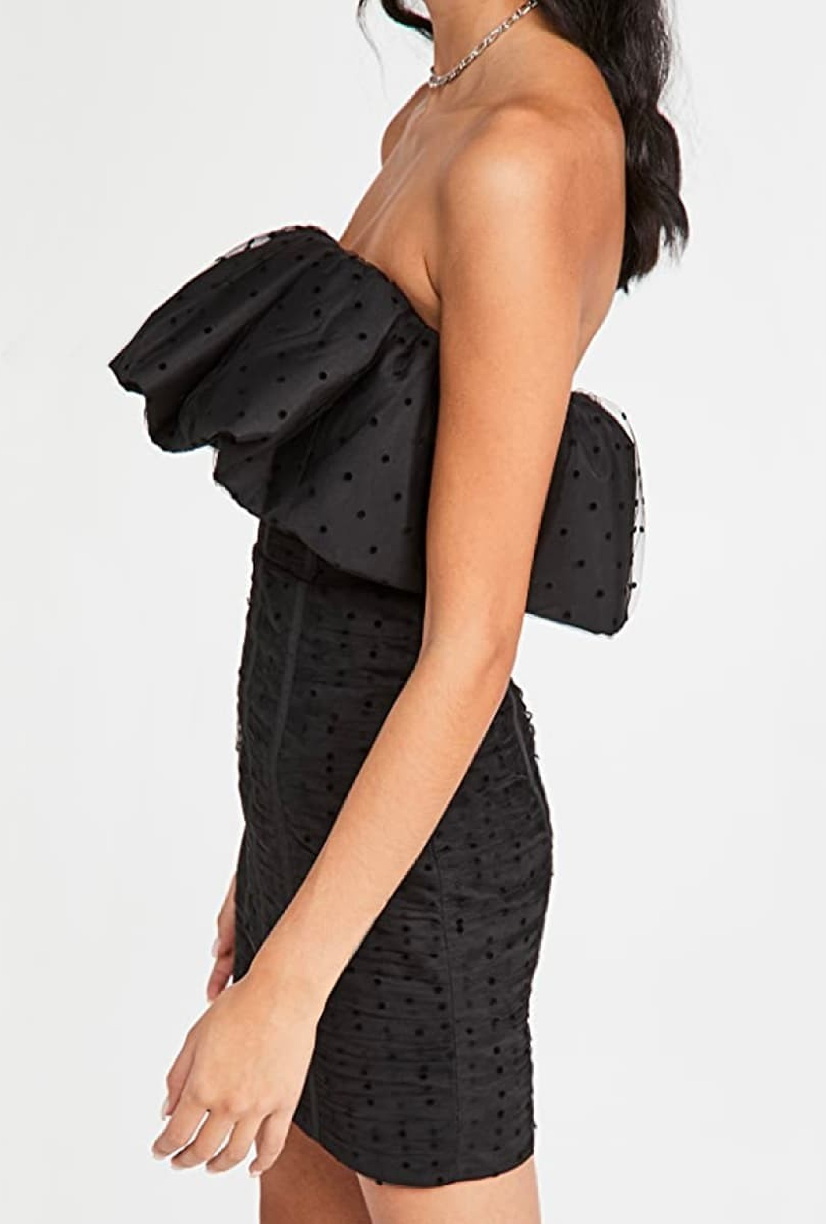 Robe Polka Dot Ruffled Mesh