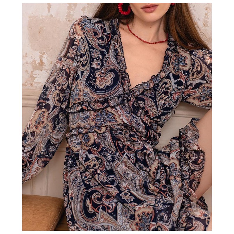 Robe No Secret Blue Paisley