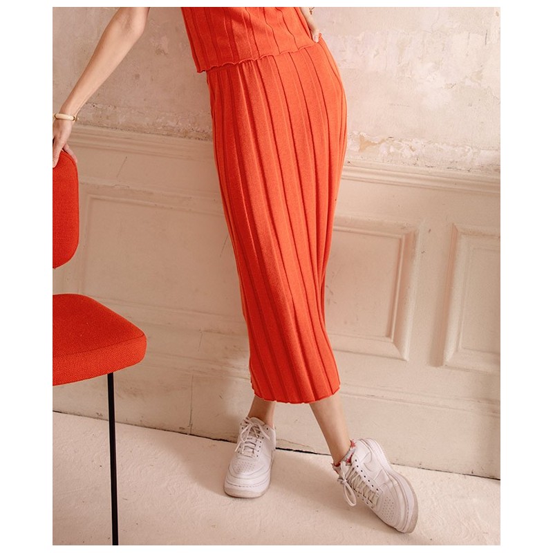 Jupe Compania Fantastica Side Slit Orange