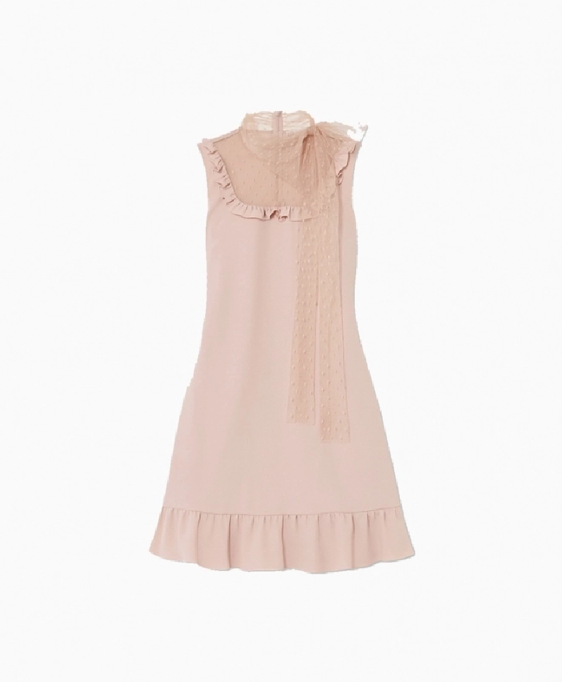 Robe Valentino Point D'esprit Rose
