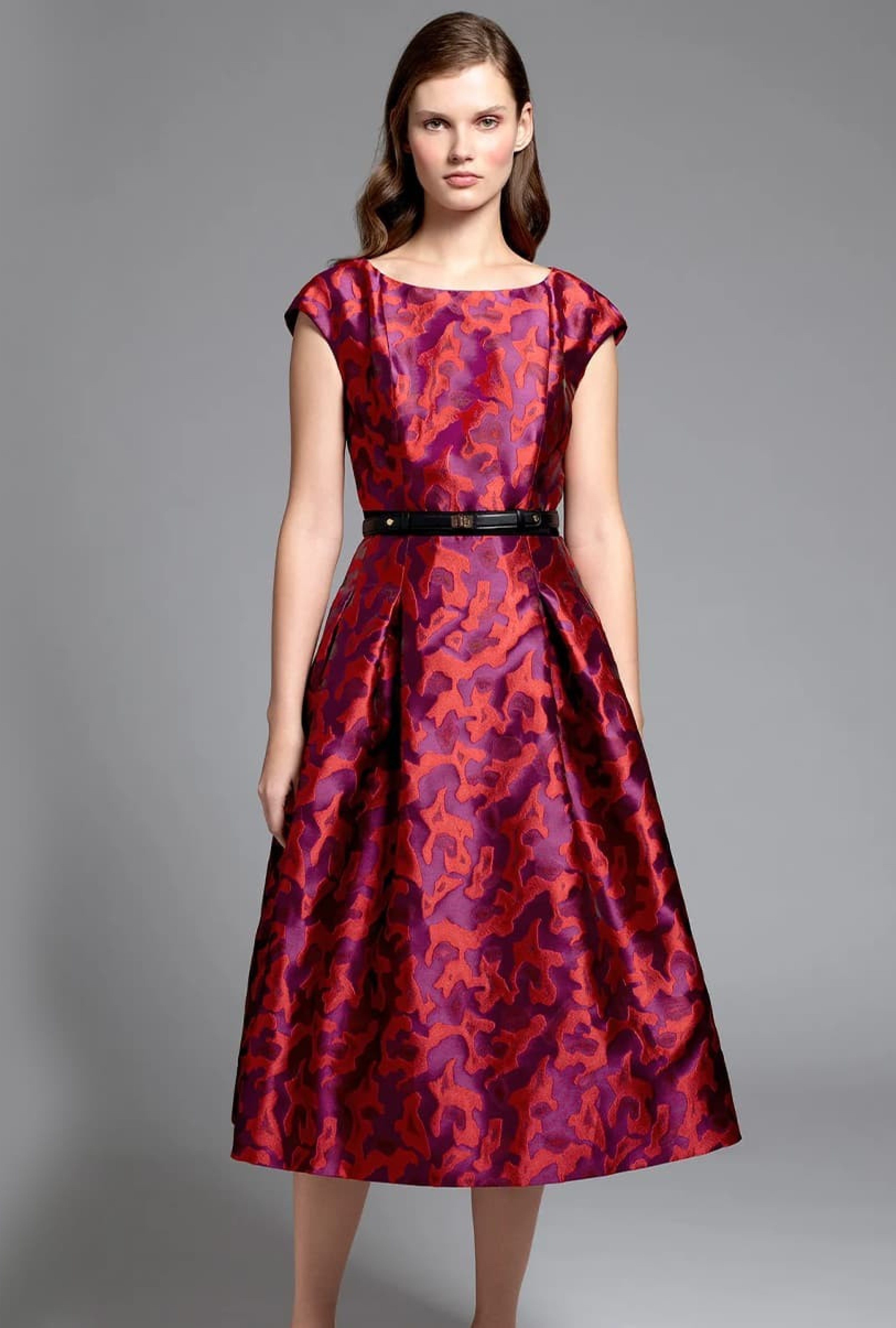 Robe Violette Et Orange Années 50