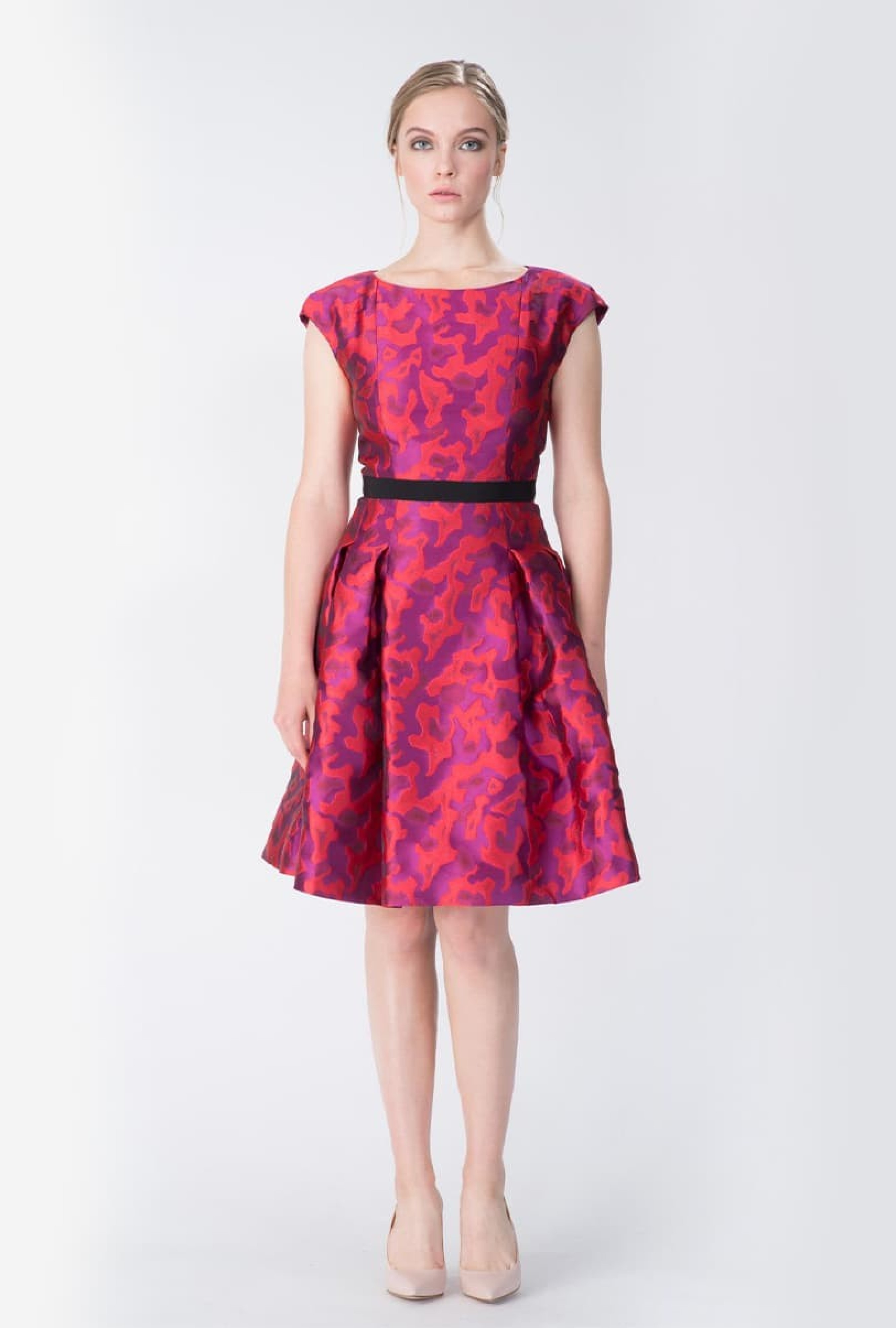 Robe Violette Et Orange Années 50