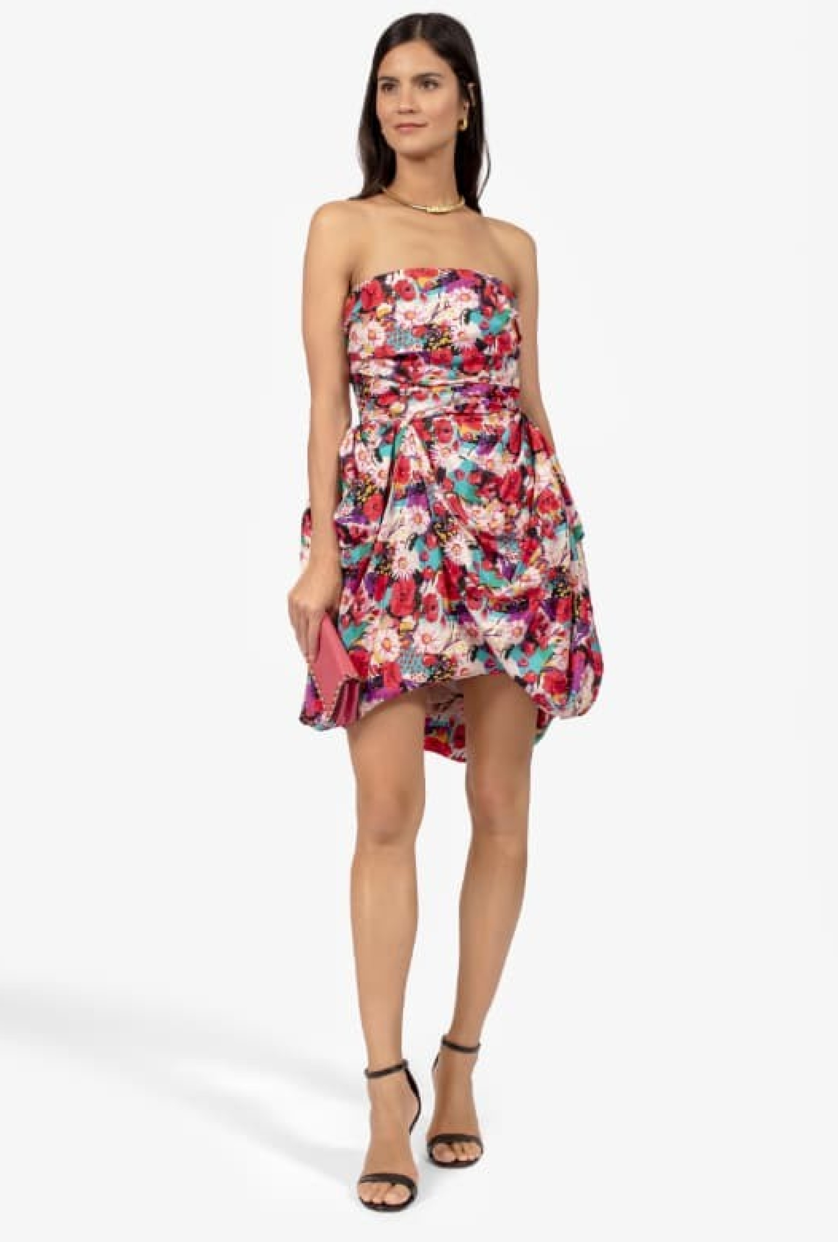 Robe bustier boule fleurie