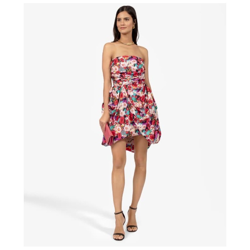 Robe bustier boule fleurie