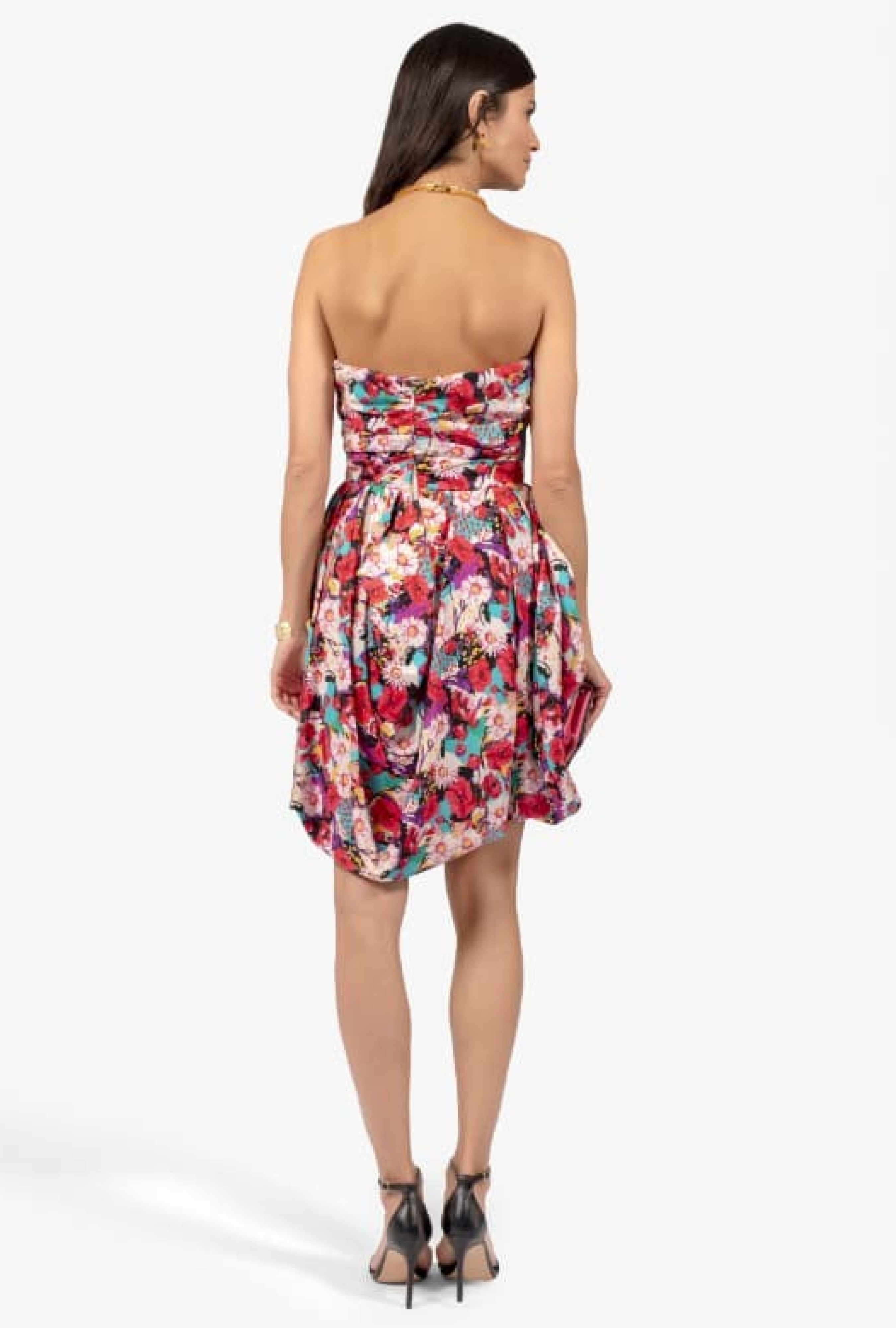 Robe bustier boule fleurie