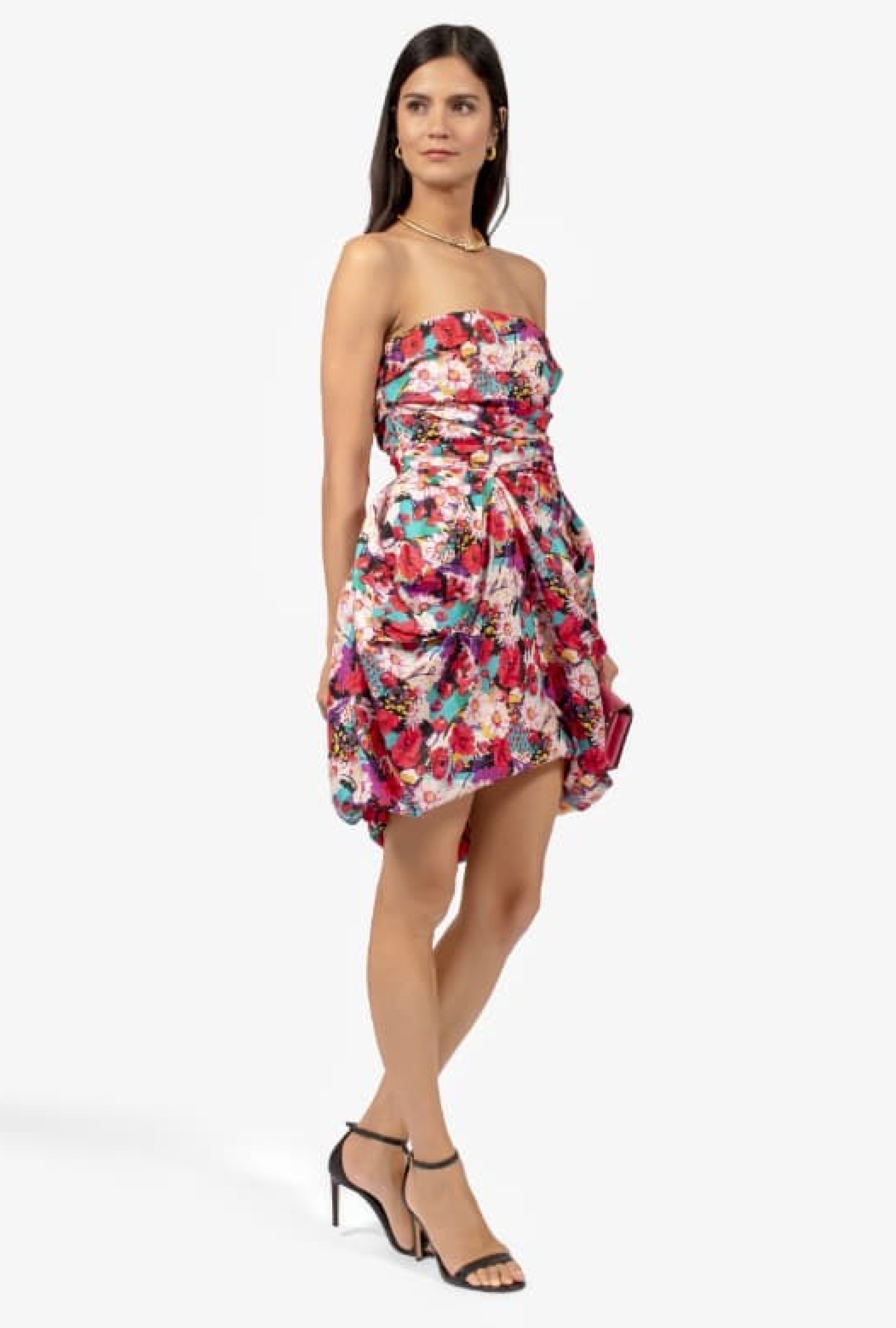 Robe bustier boule fleurie