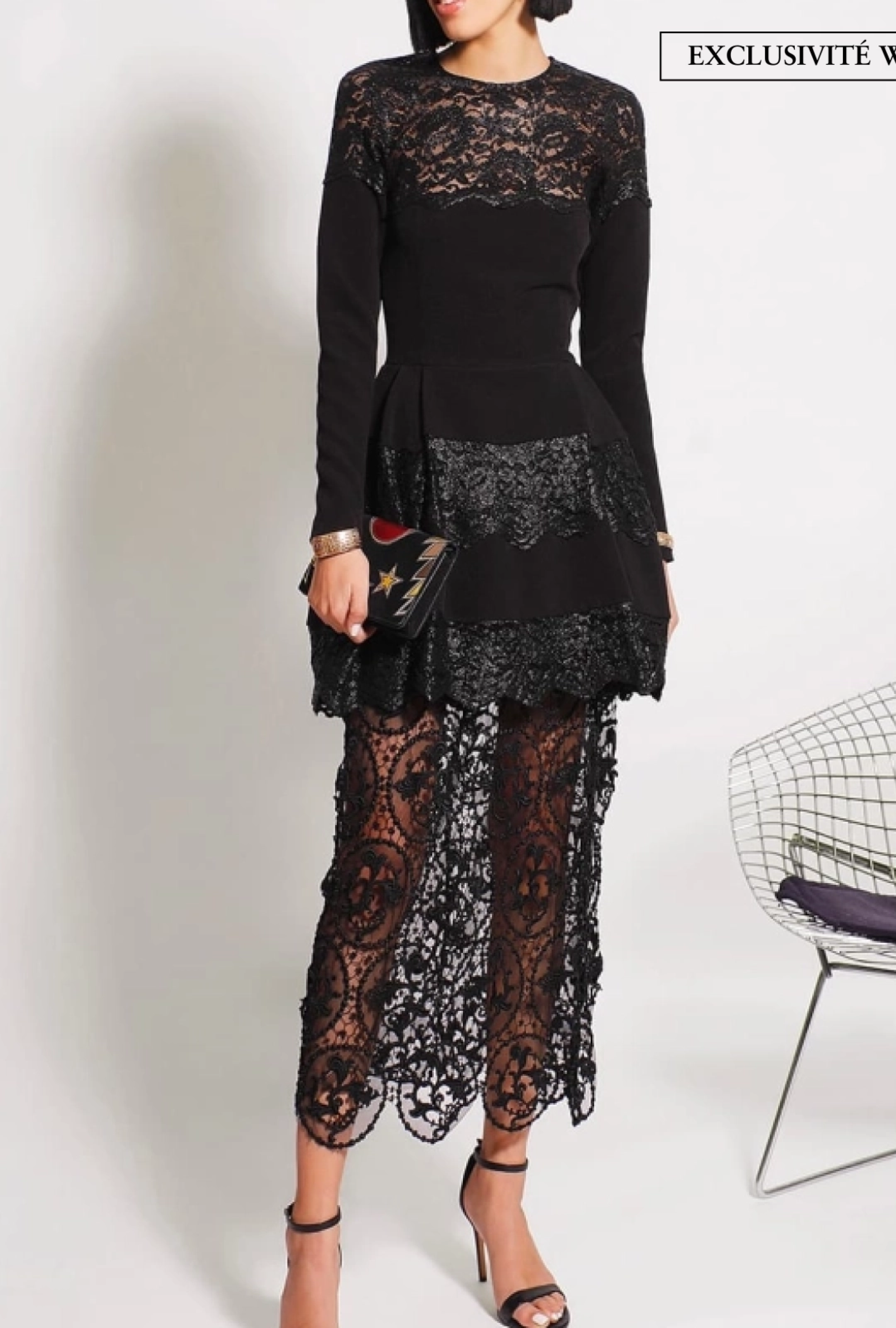 Robe Crepe Noire Patineuse