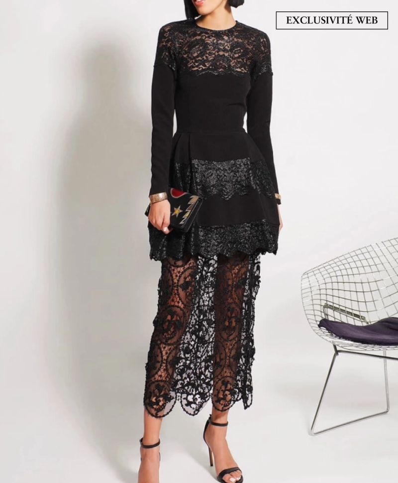 Robe Crepe Noire Patineuse