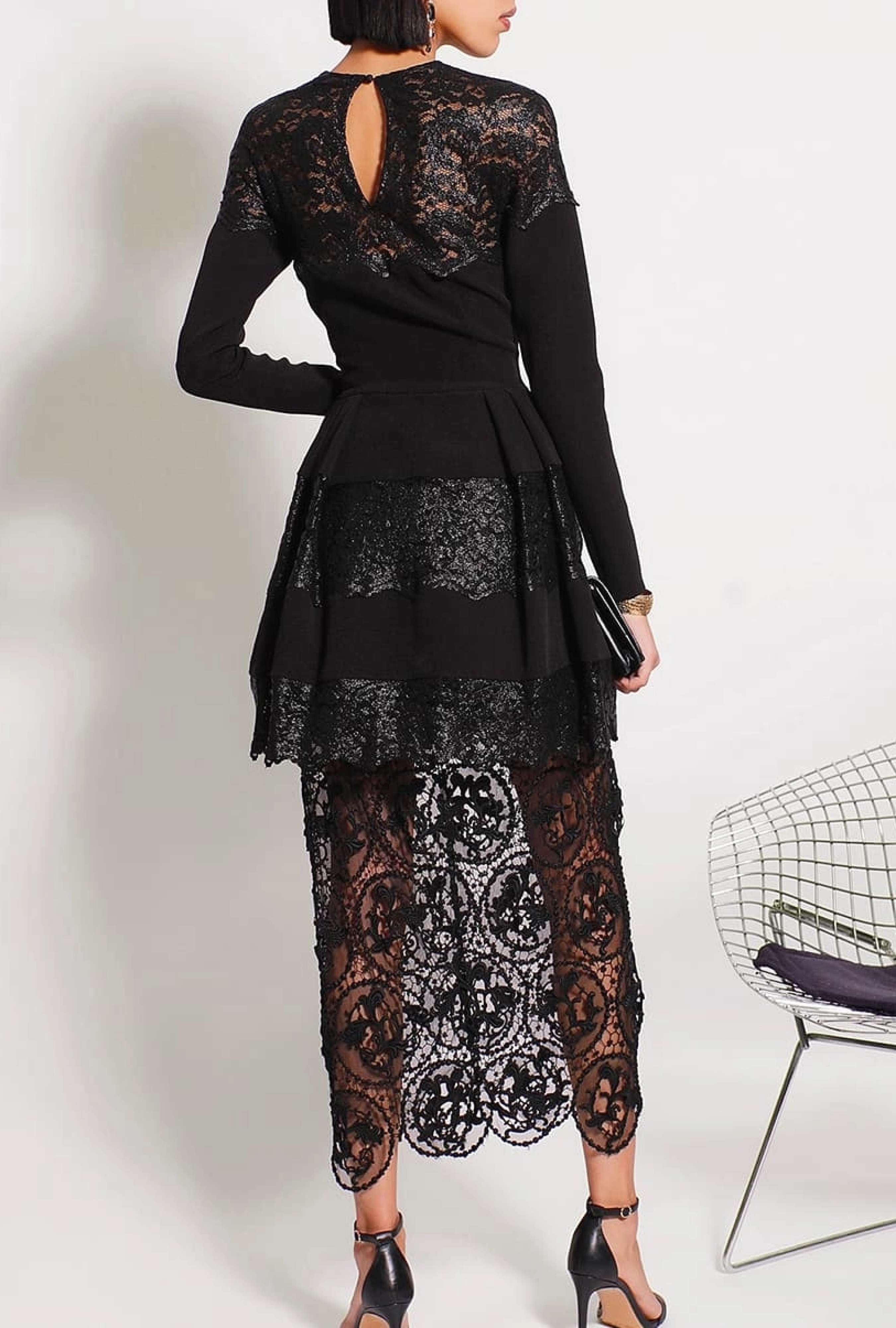 Robe Crepe Noire Patineuse