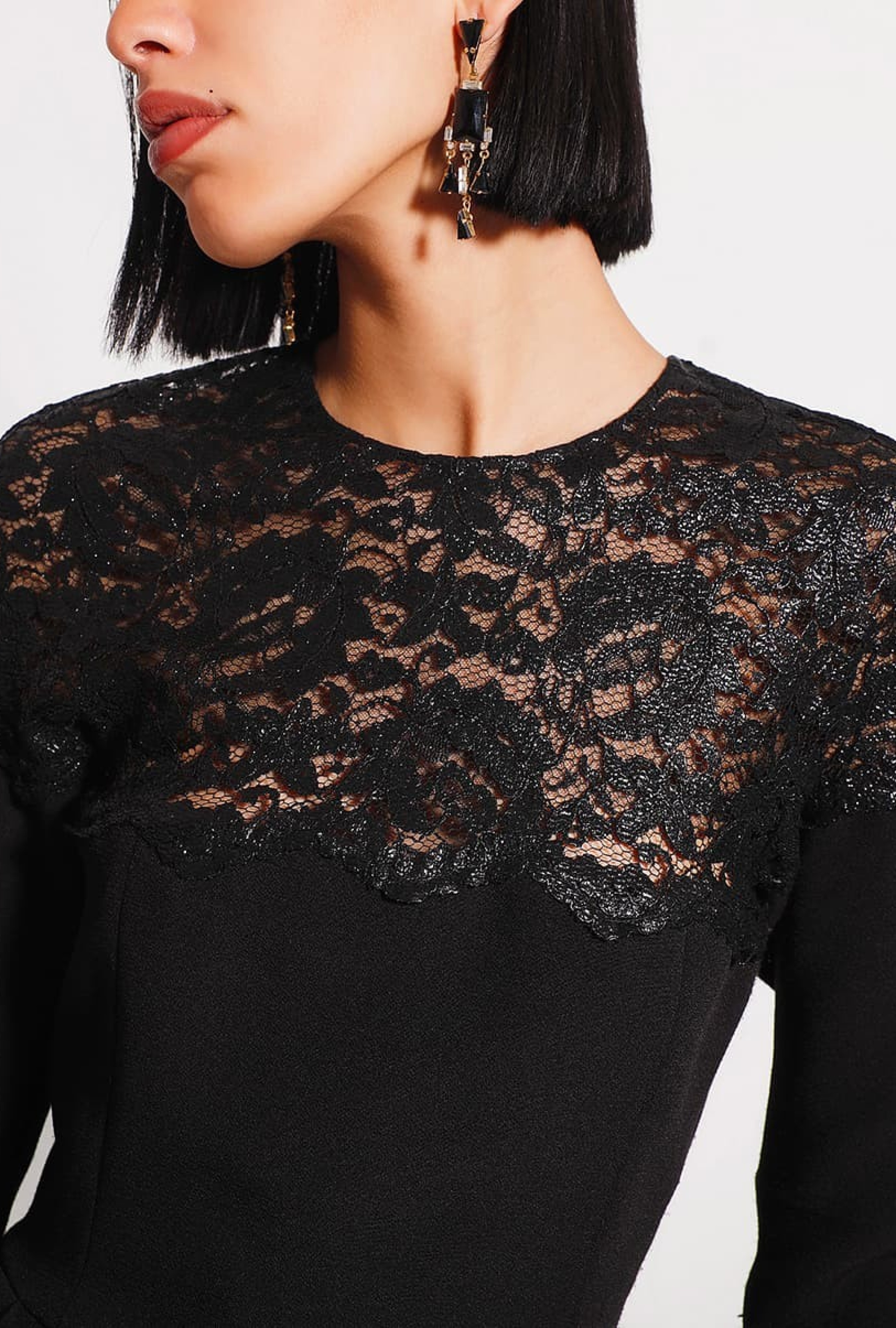 Robe Crepe Noire Patineuse