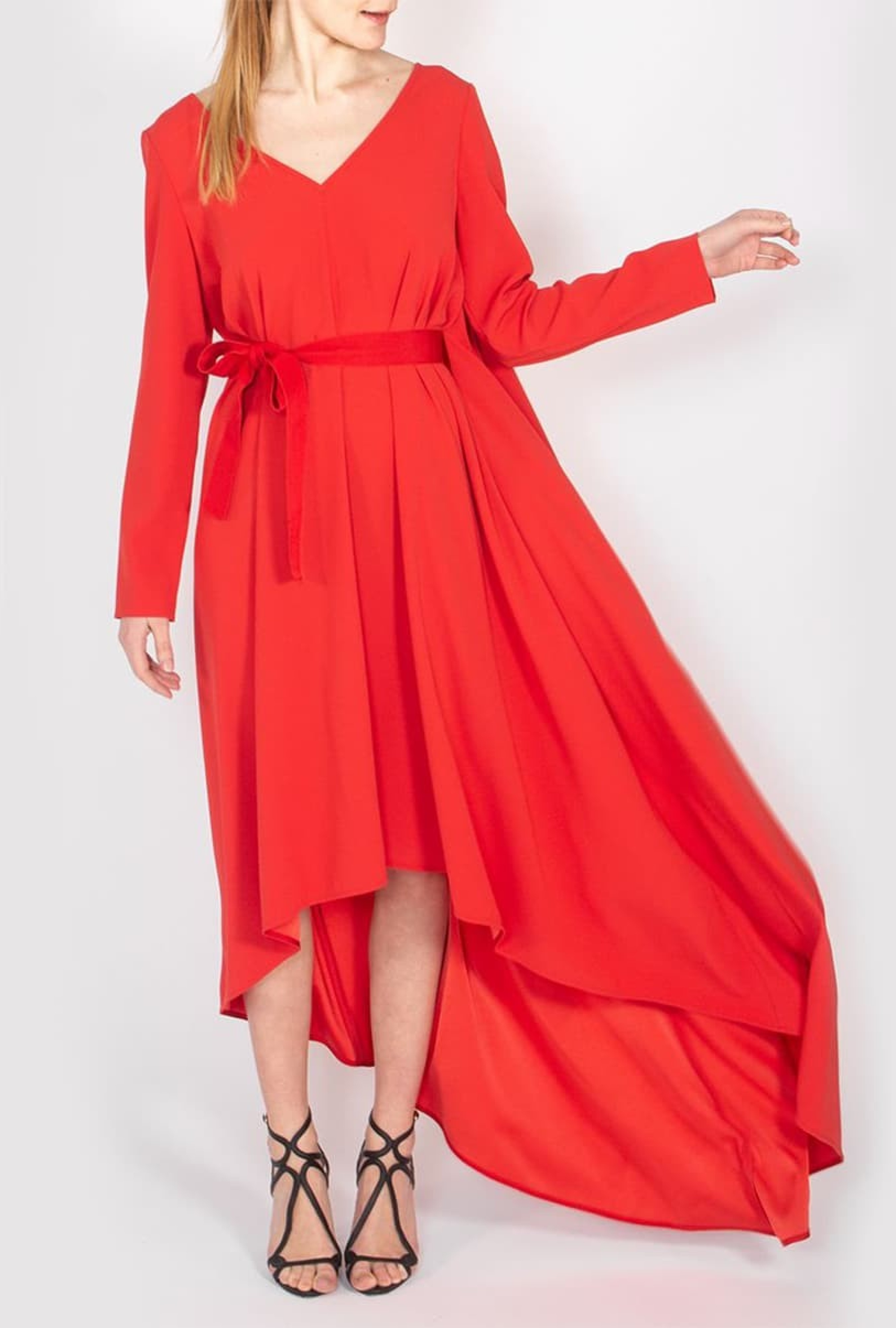 Robe Tunique Rouge Traîne