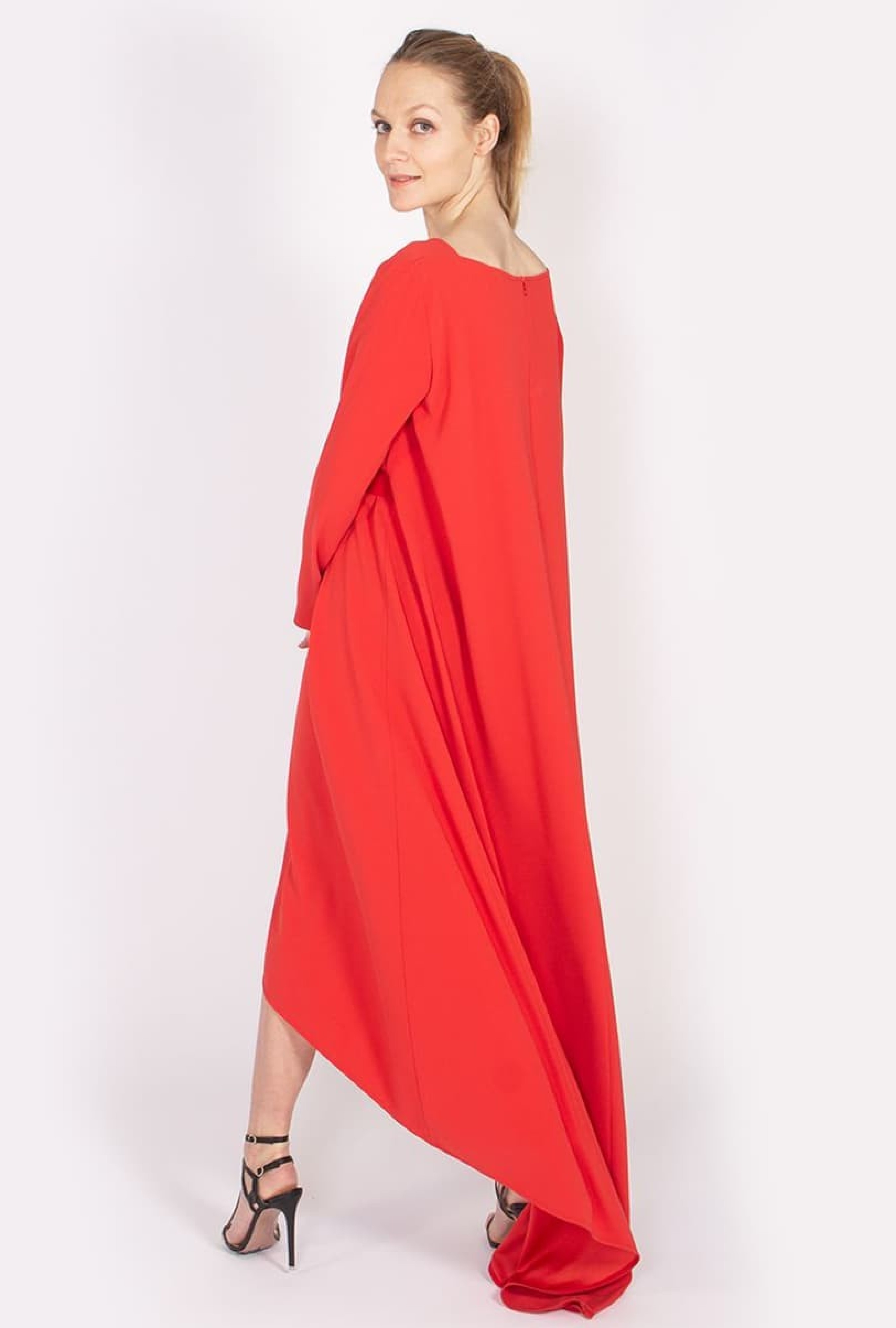 Robe Tunique Rouge Traîne
