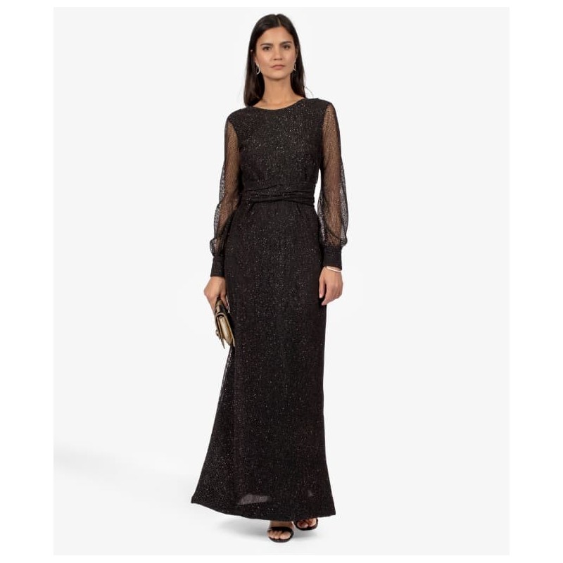 Robe Résille Noire Brillante