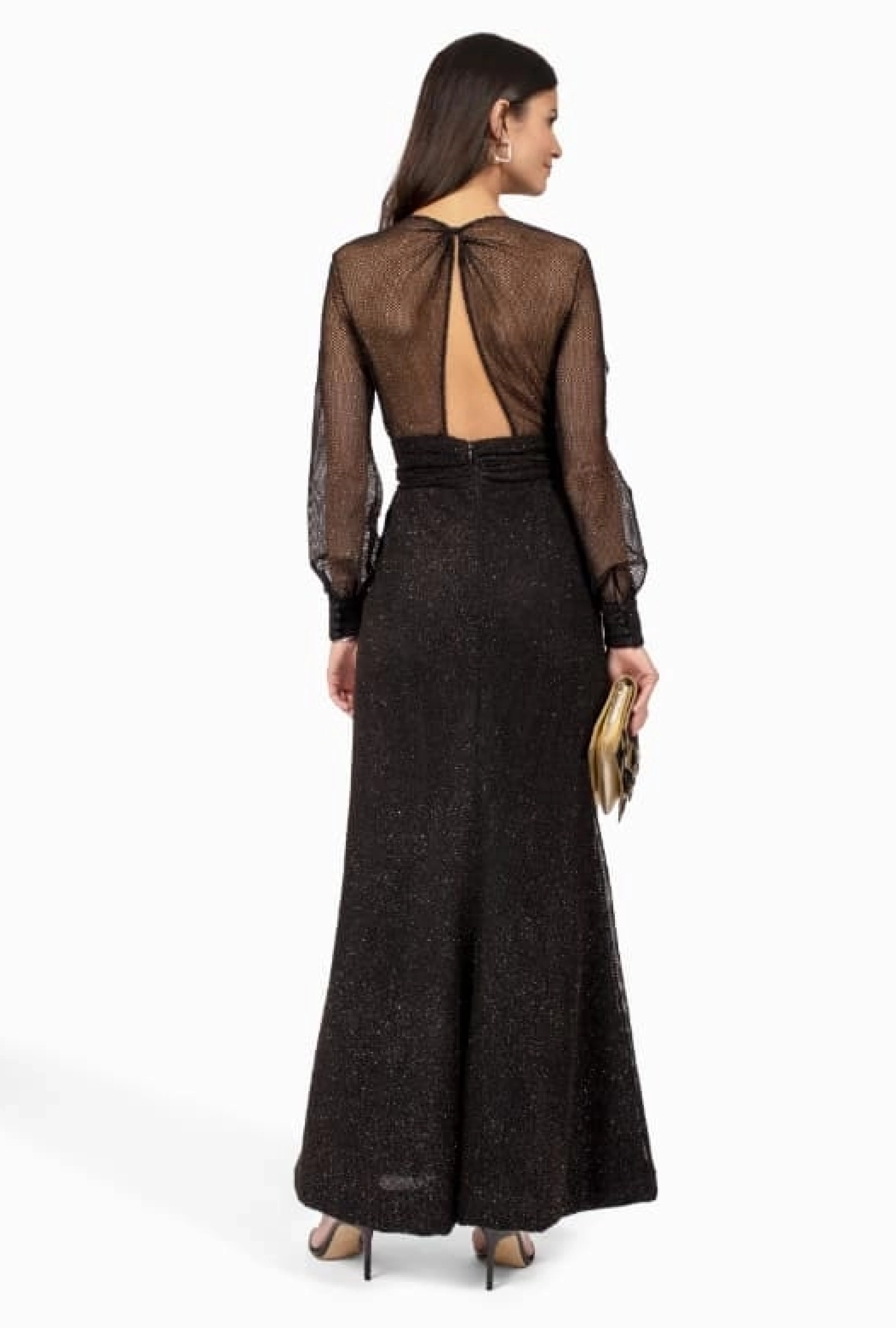 Robe Résille Noire Brillante