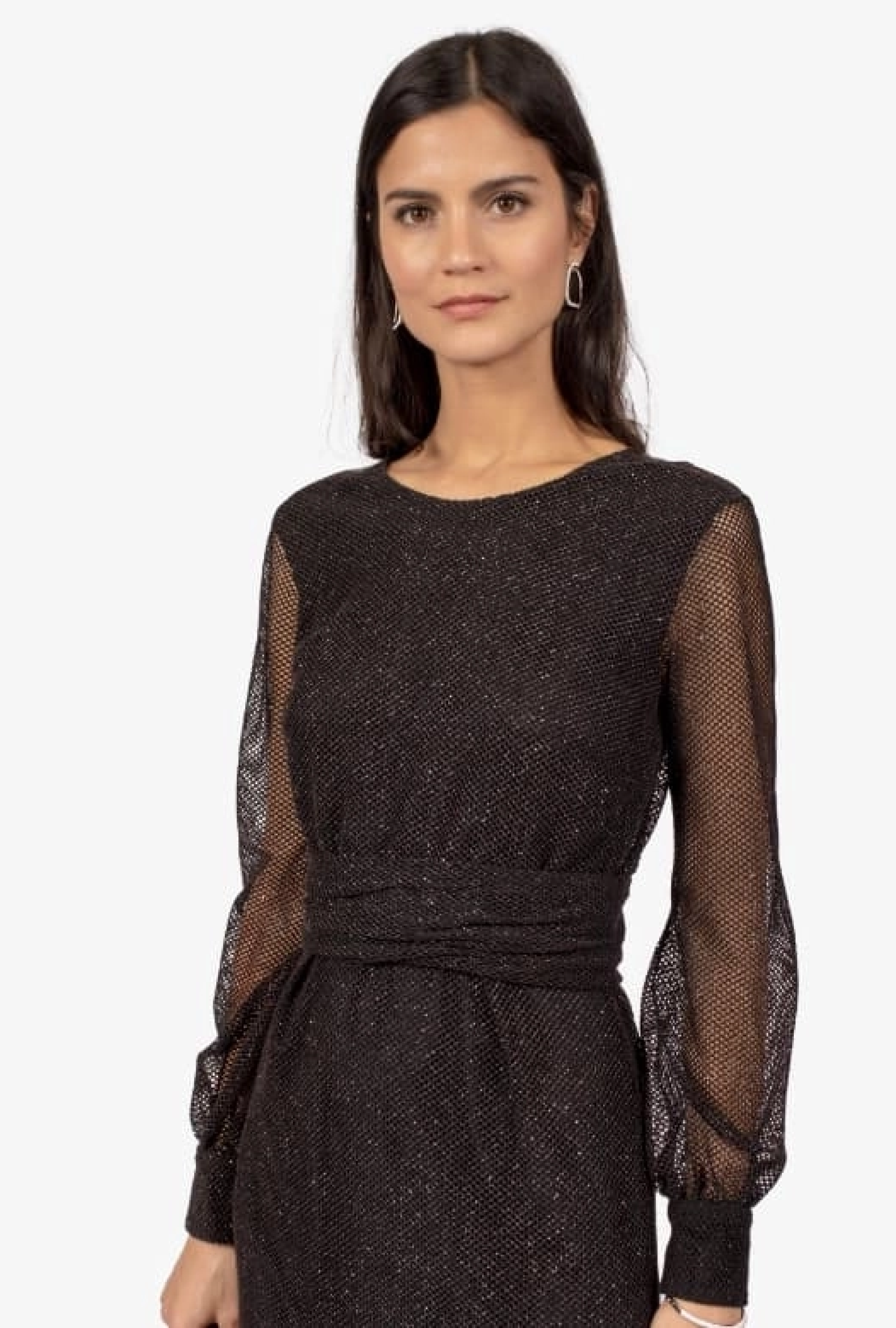 Robe Résille Noire Brillante