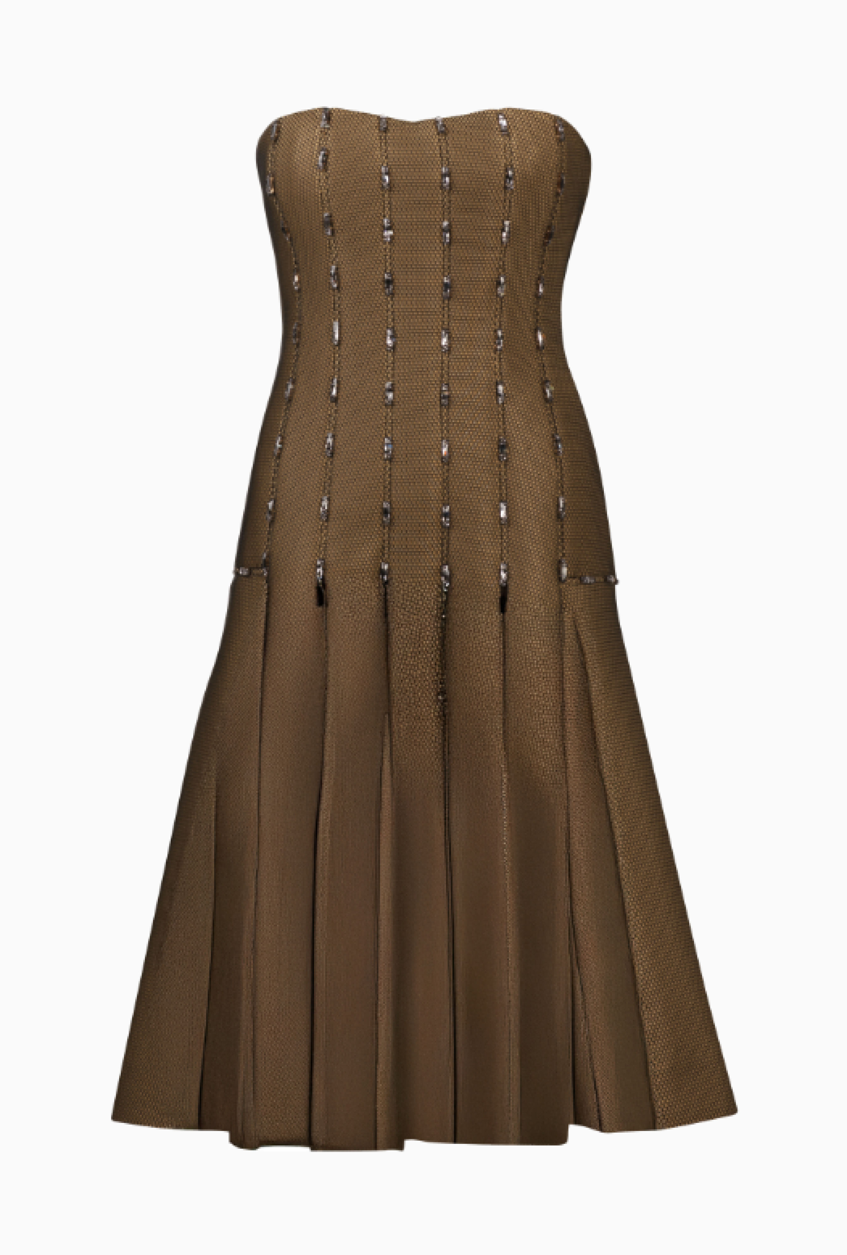 Robe bustier tulle kaki