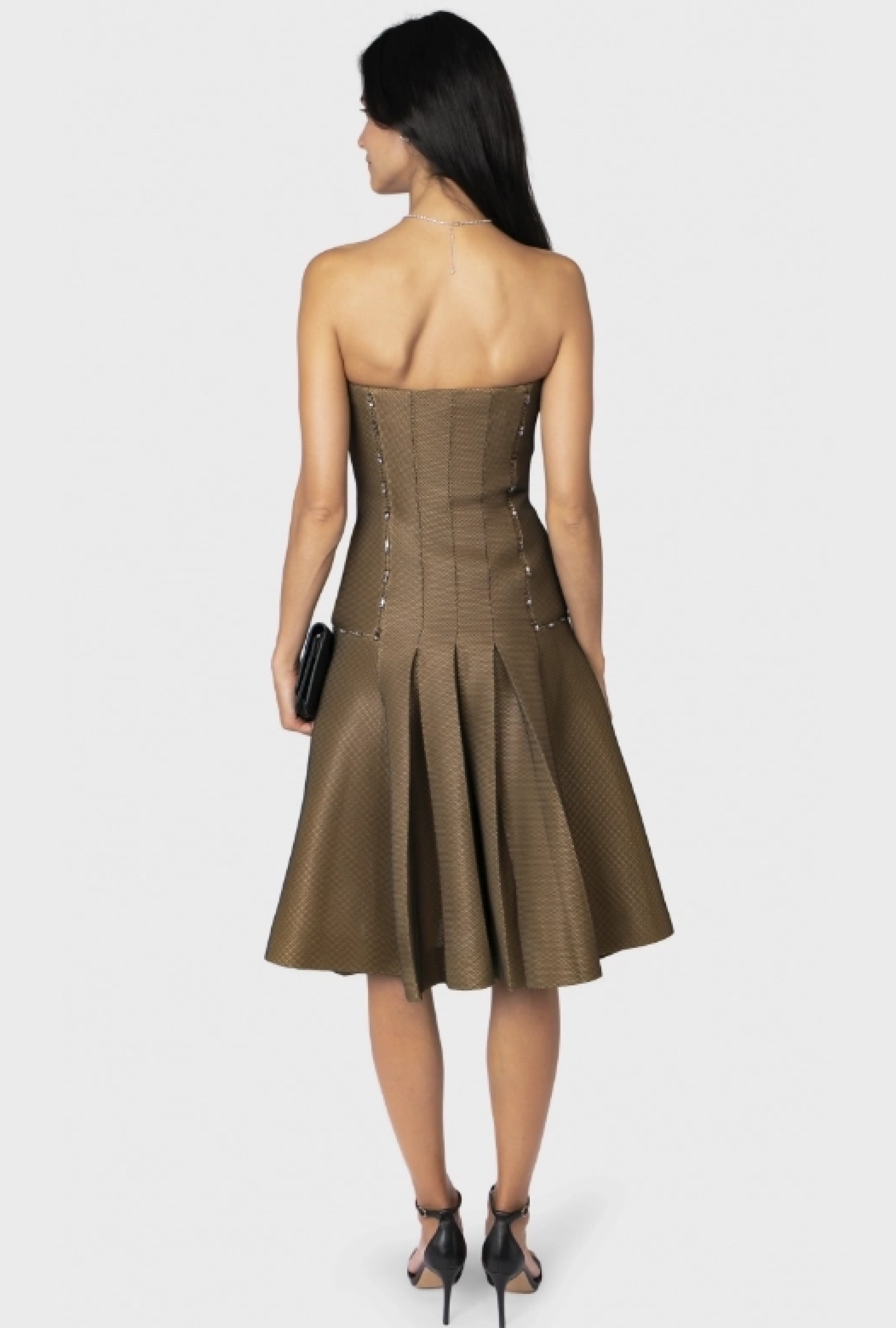 Robe bustier tulle kaki