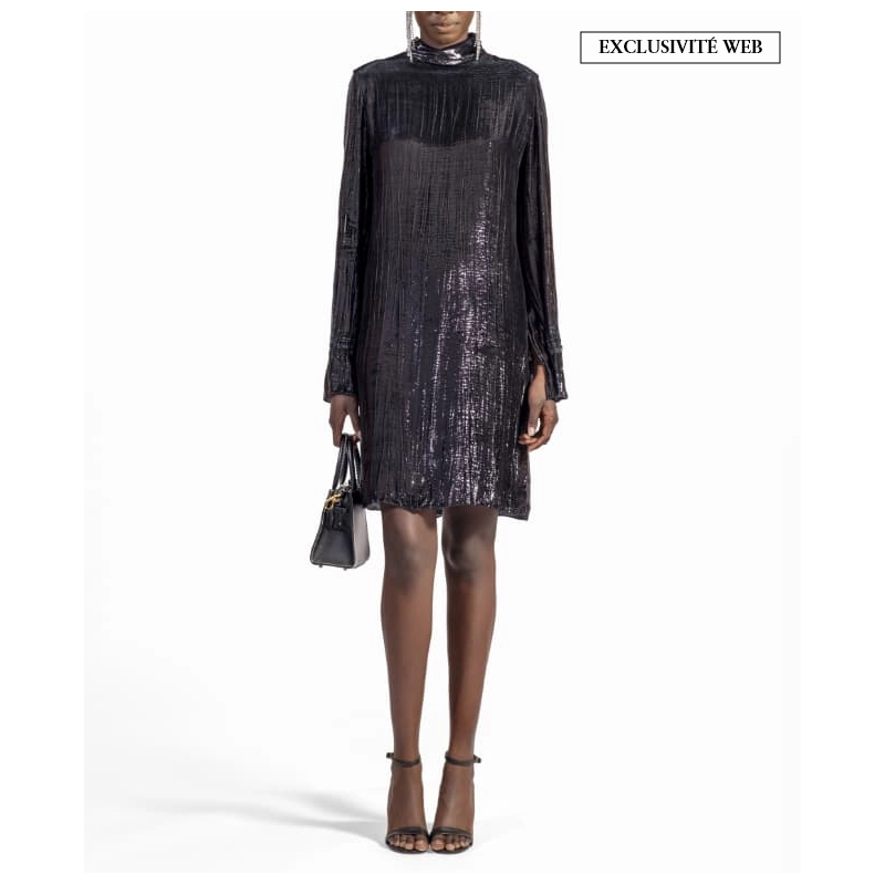 Robe Velours Argent