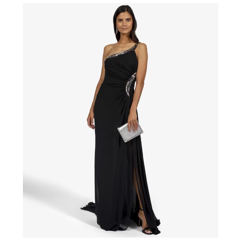 Robe asymétrique Brodée Or