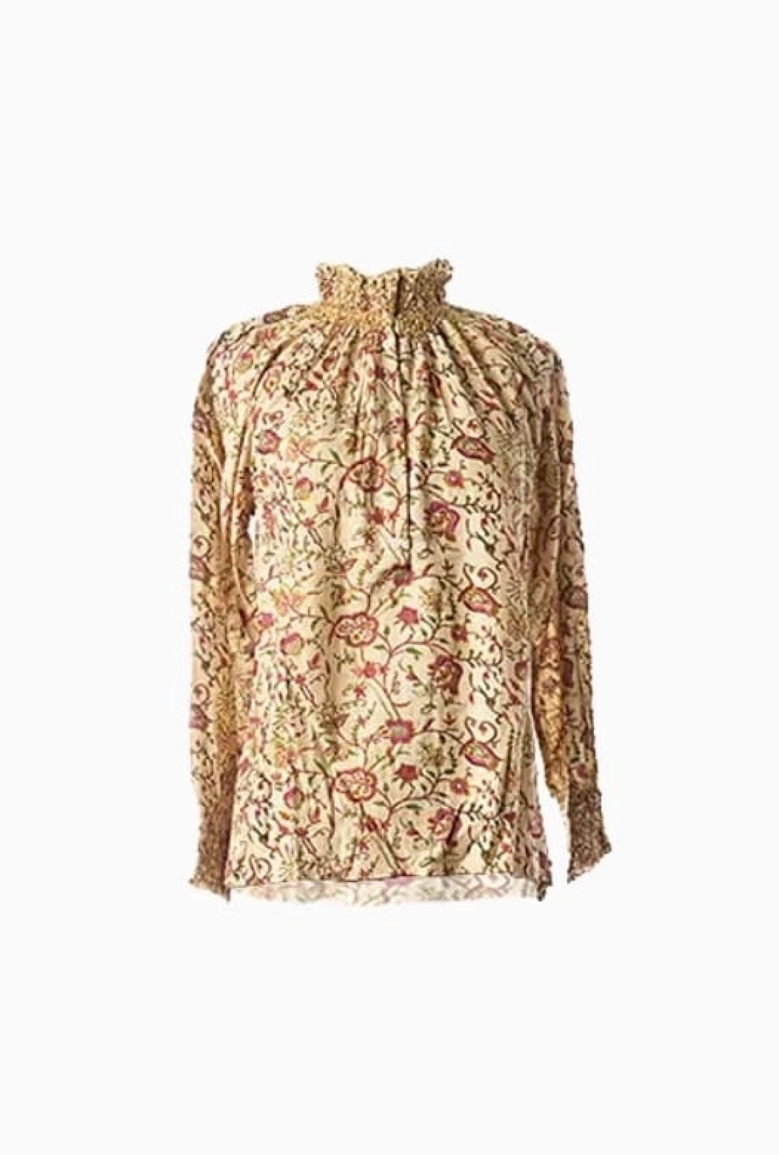 Blouse Imprimé Fleurs Beige