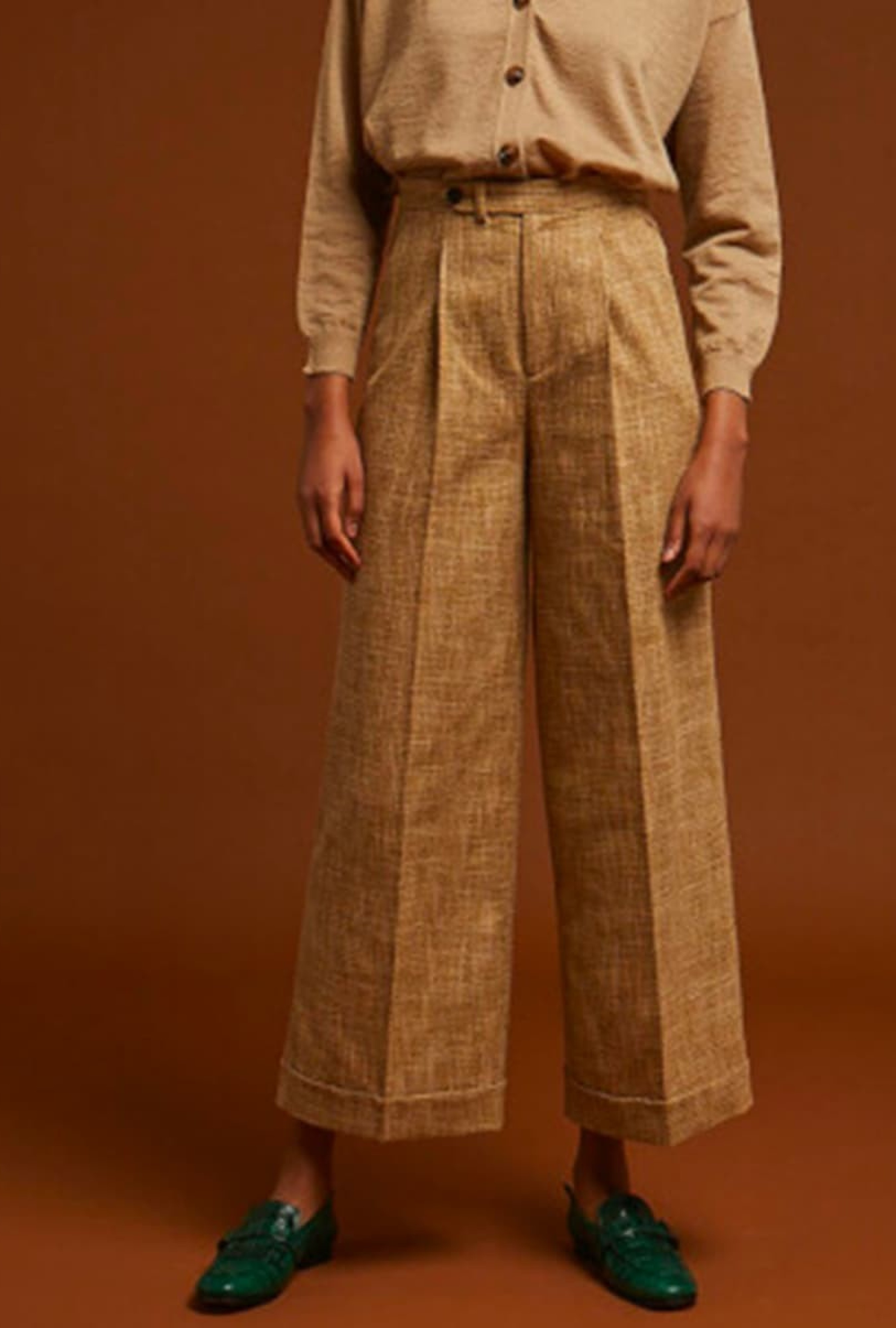 Pantalon Beige Chine