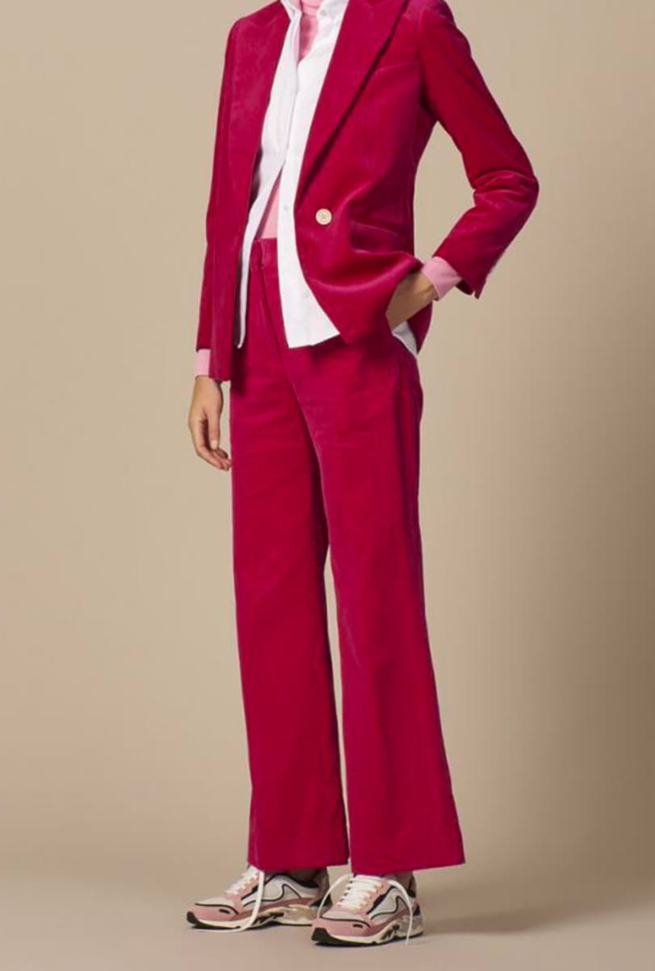 Pantalon Velours Fuchsia