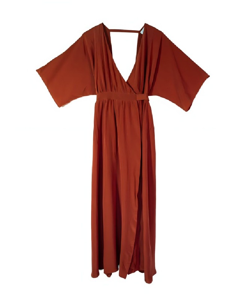 Robe Hello World Sikara Ocre-Exclusivité web