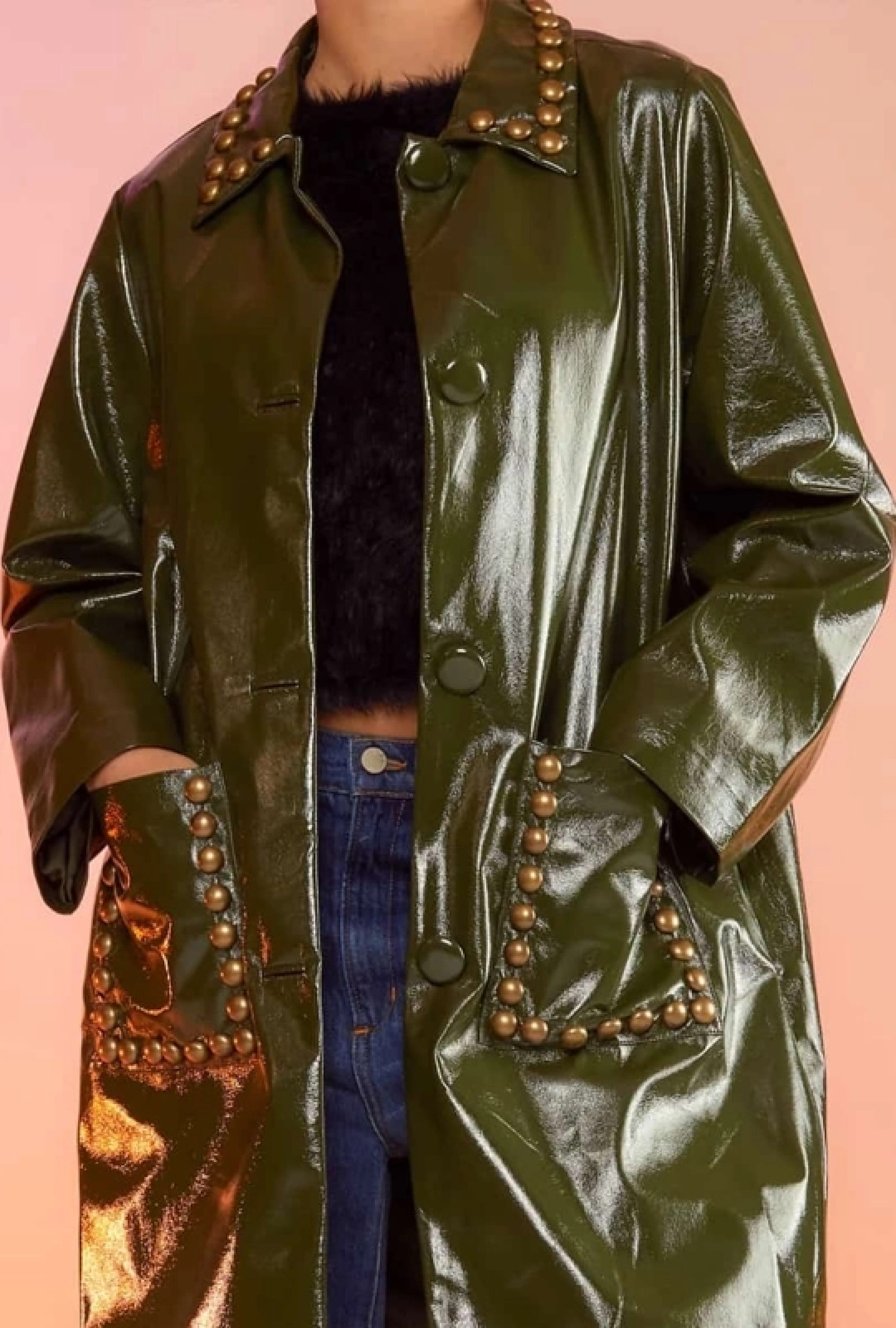 Manteau Clouté Kaki