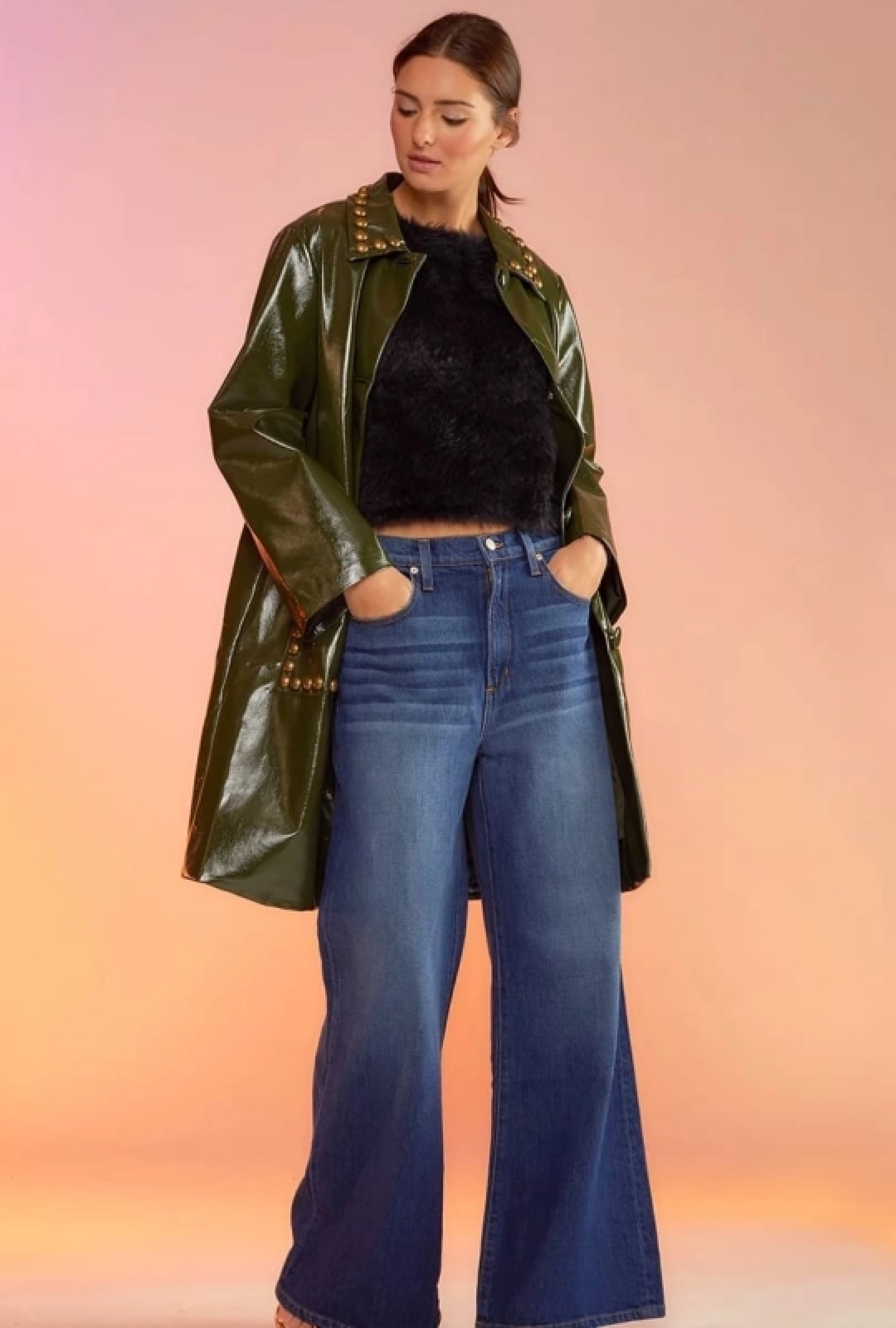 Manteau Clouté Kaki