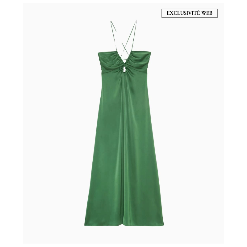 Robe Rosalia Verte-Exclusivité web