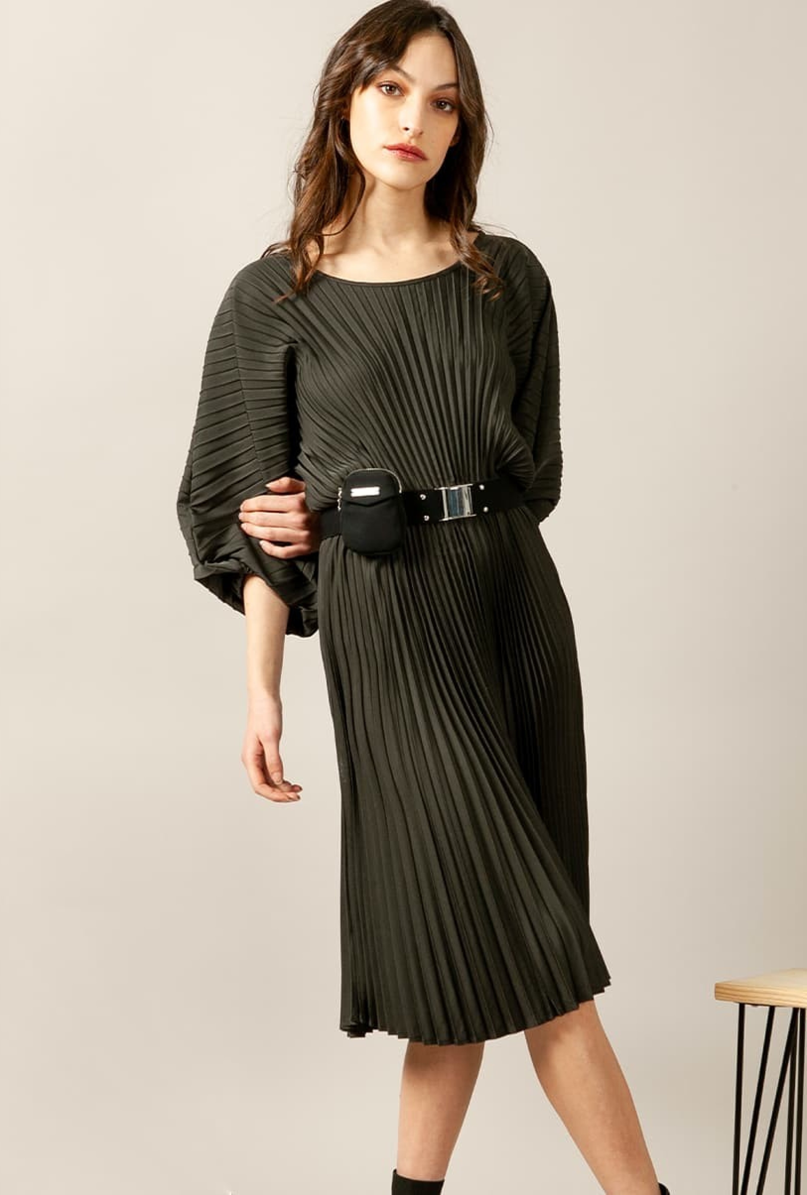 Robe Sophea Kaki-Exclusivité web