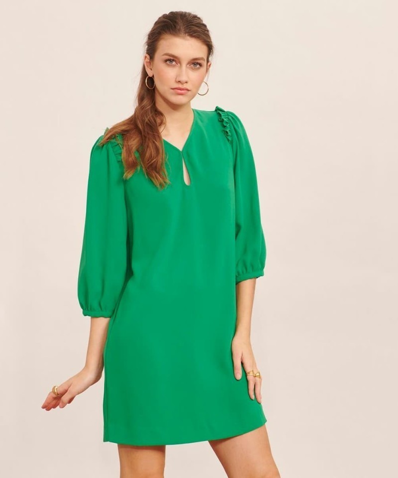 Robe Tara Jarmon Ruffa Émeraude