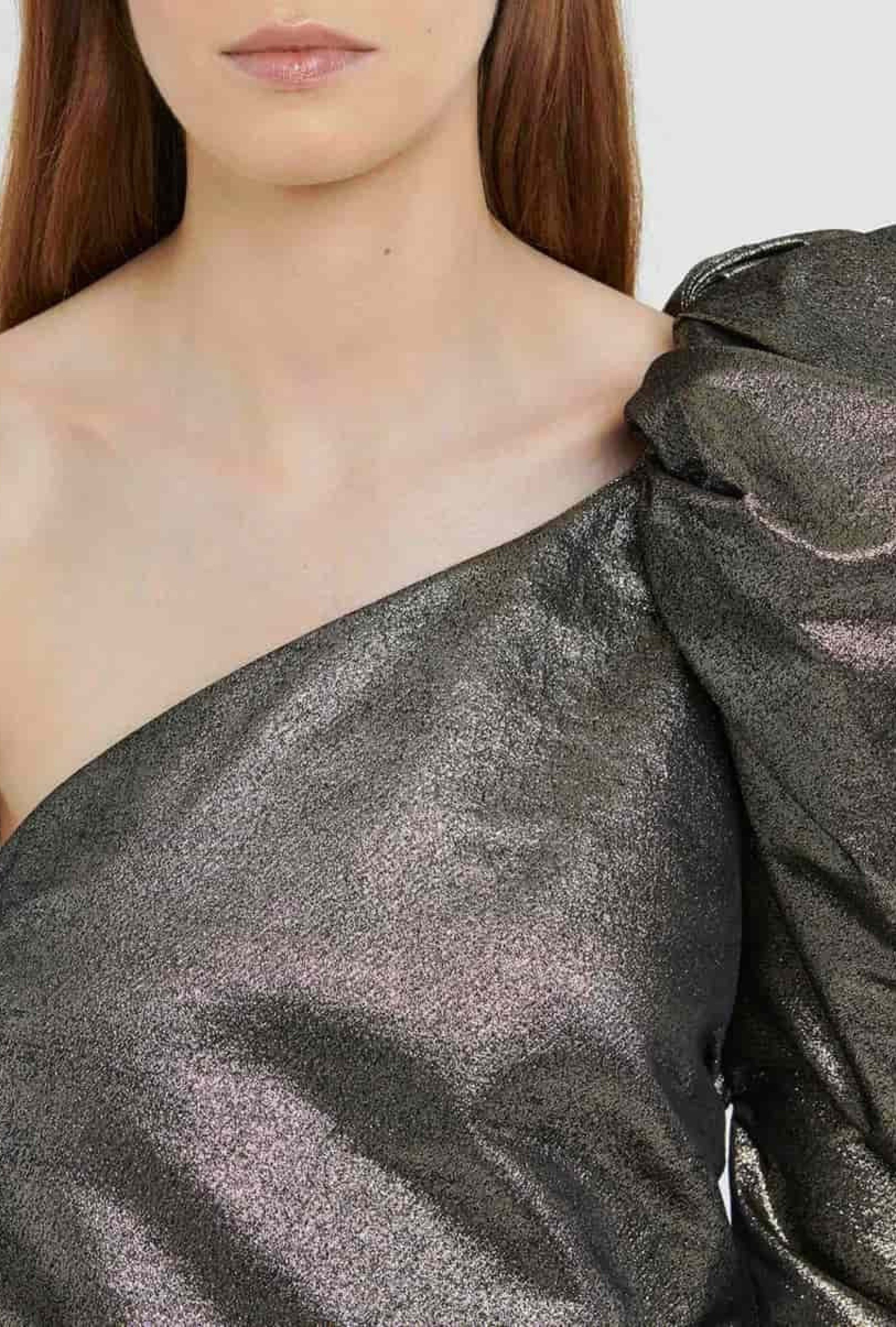 Top One Shoulder Lamé