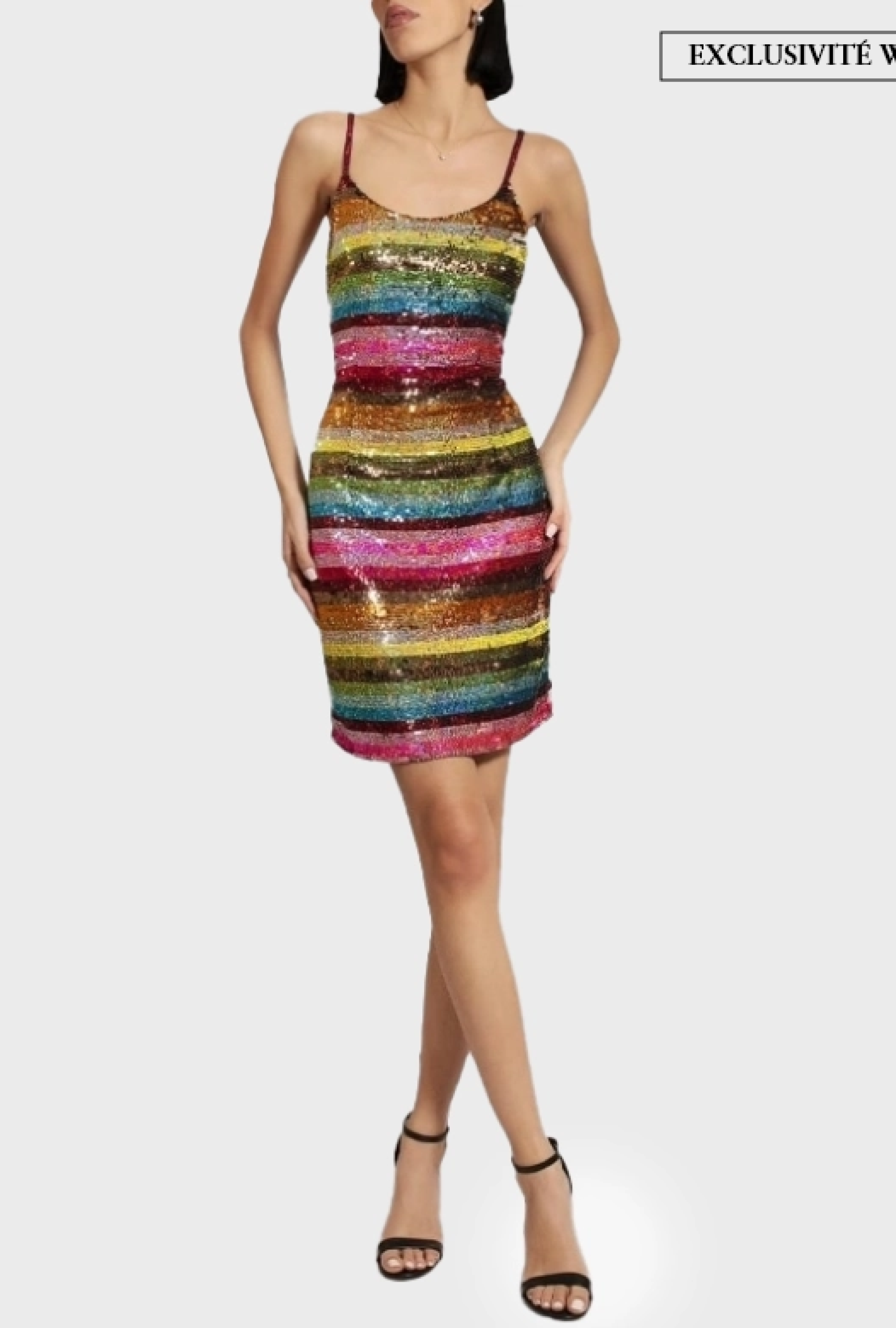 Robe Sequins Multicolore