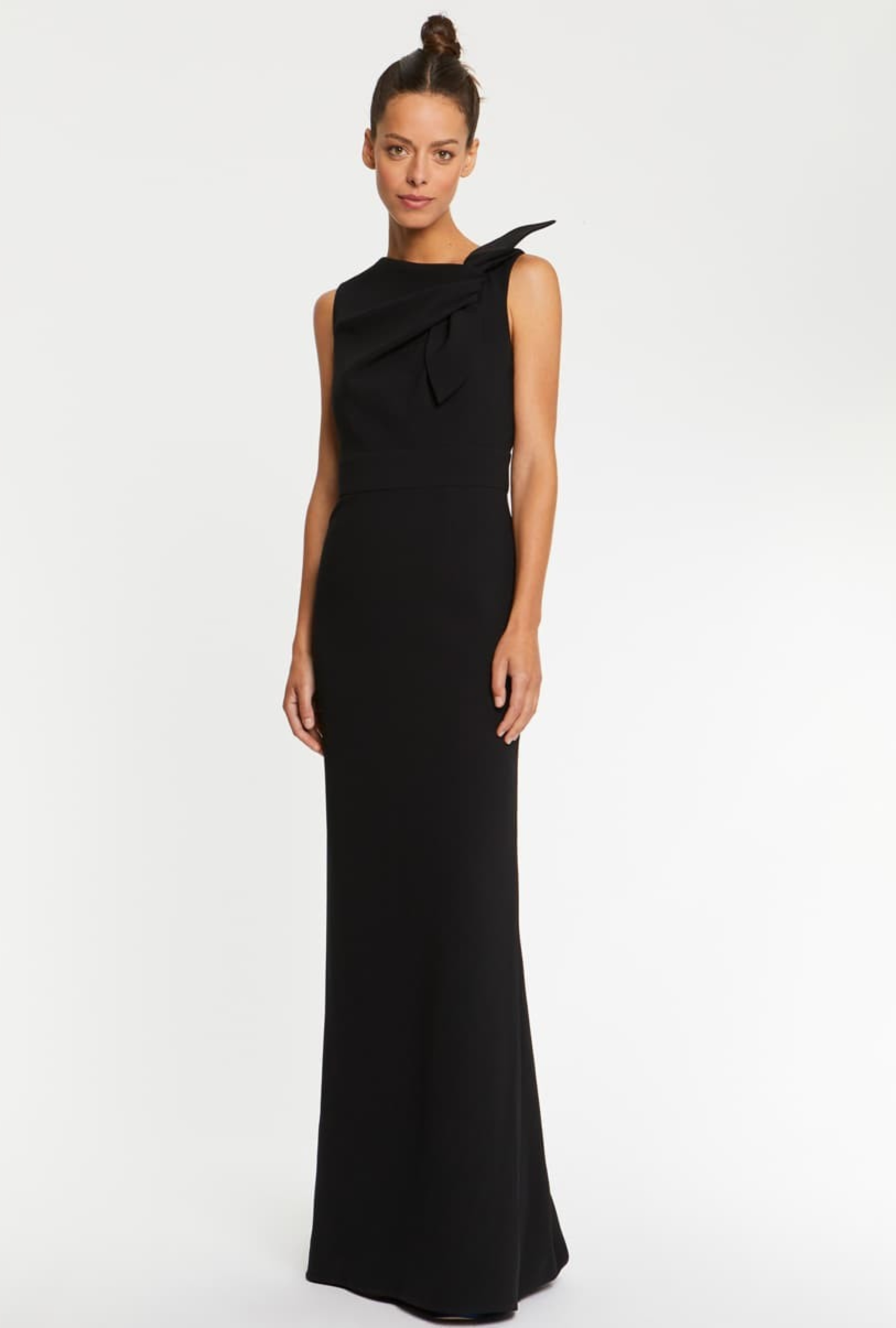 Robe Crêpe Envers Satin Noire