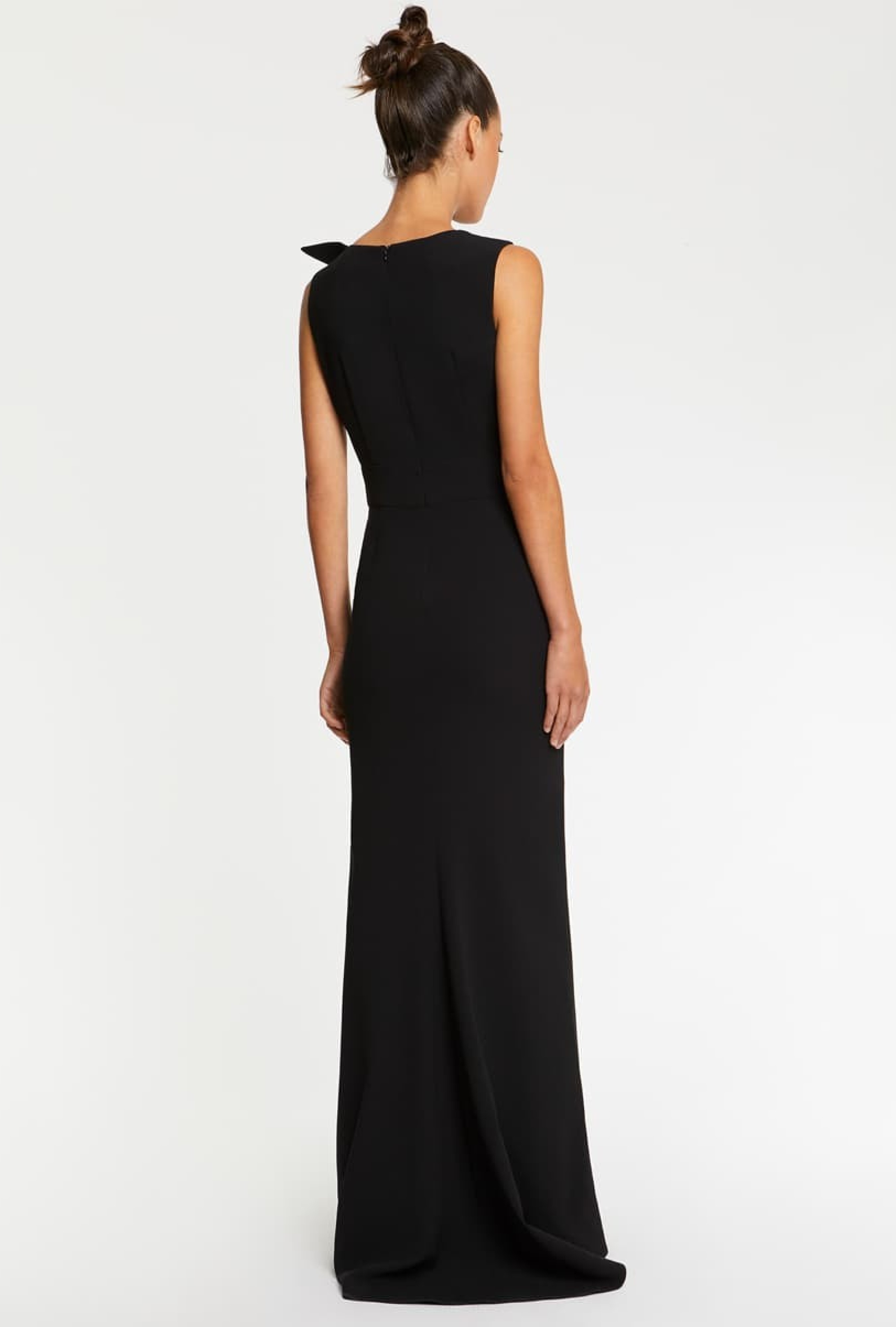 Robe Crêpe Envers Satin Noire